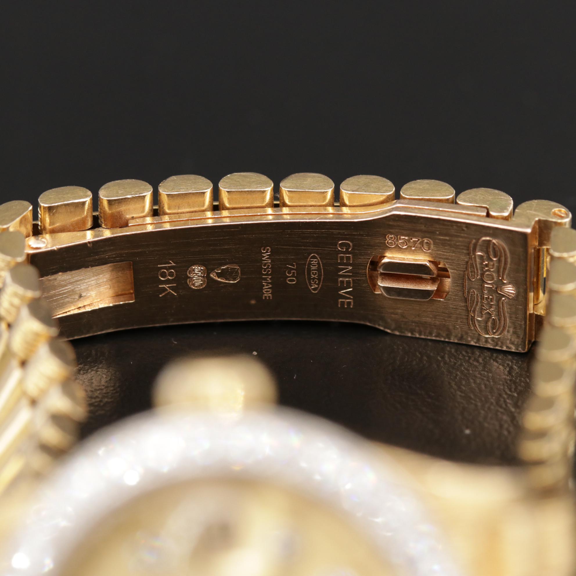 1982 Rolex Datejust 18K Bark Finished Gold and Diamond Automatic Watch