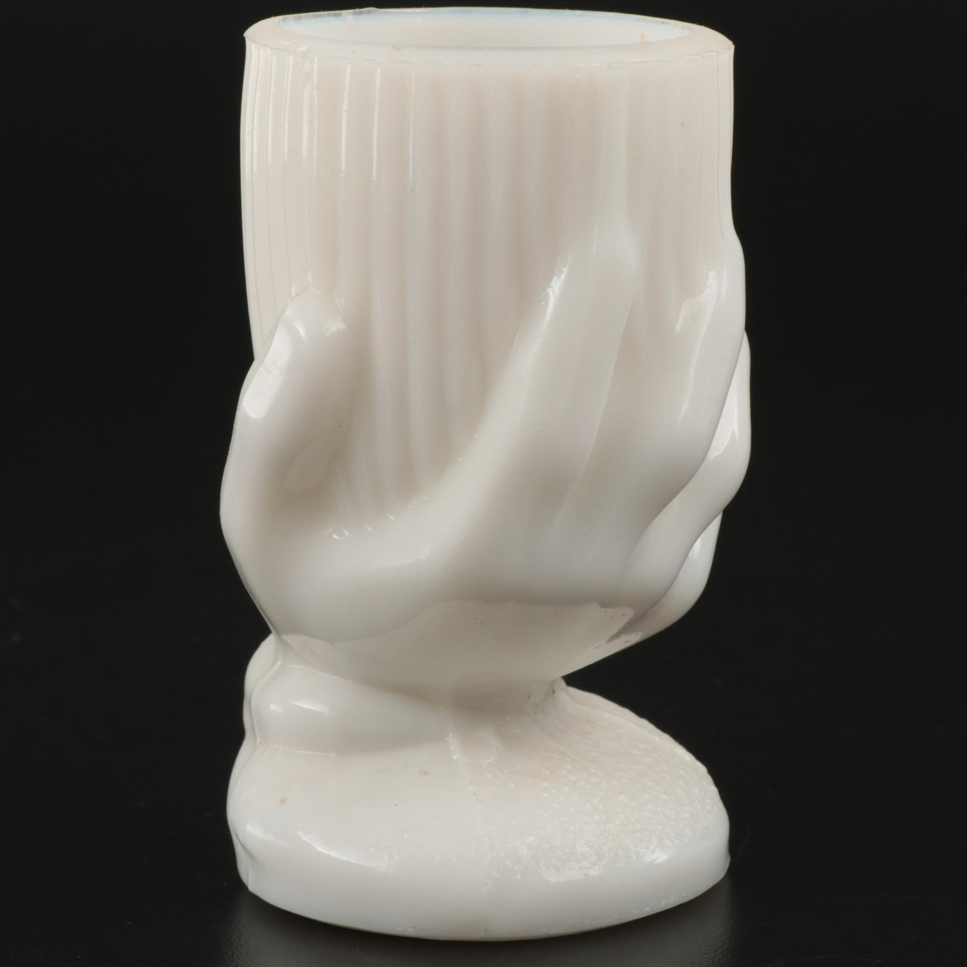 Westmoreland "Victoria Hands" and Other Milk Glass Table Accessories