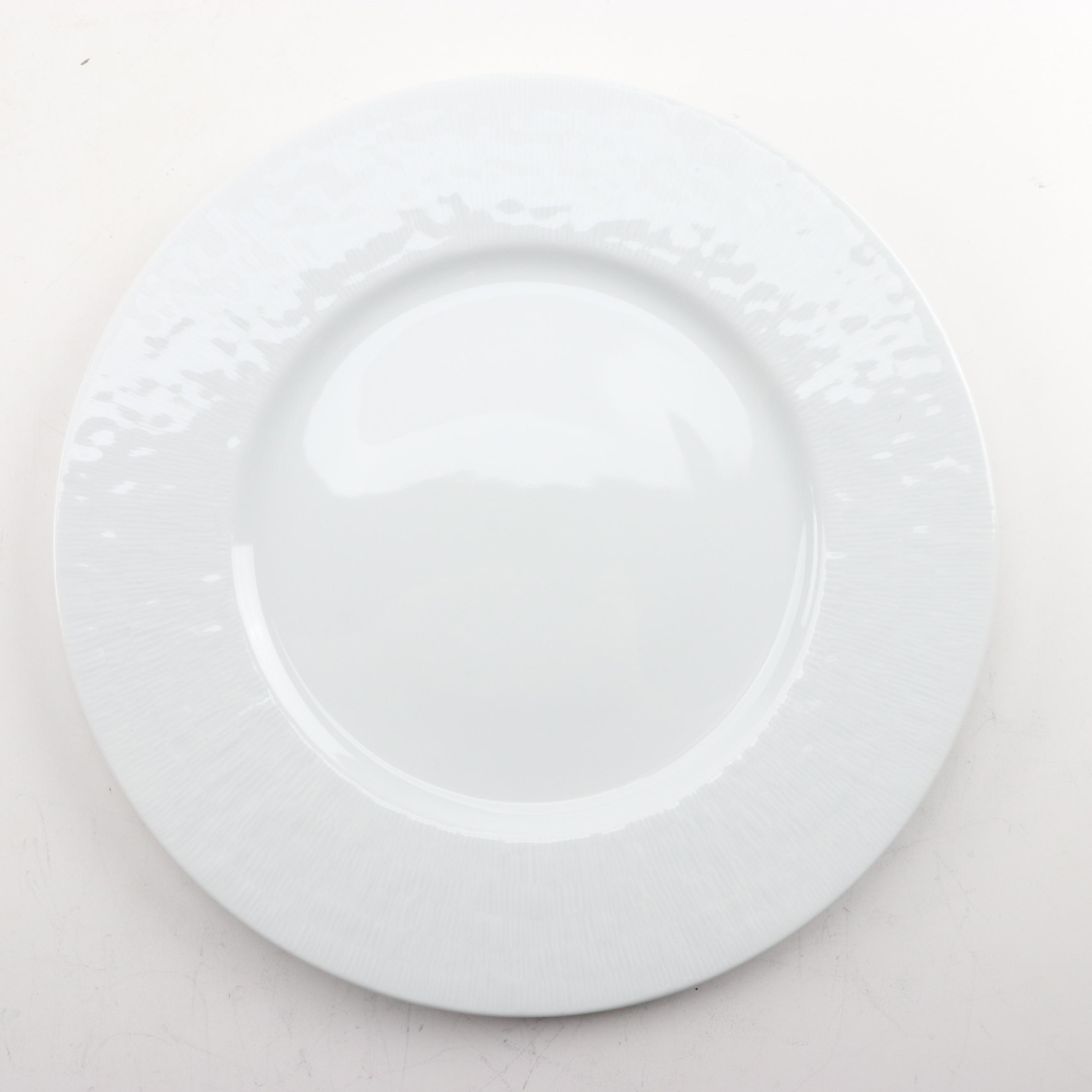 White Apilco Ceramic Dinner Plates