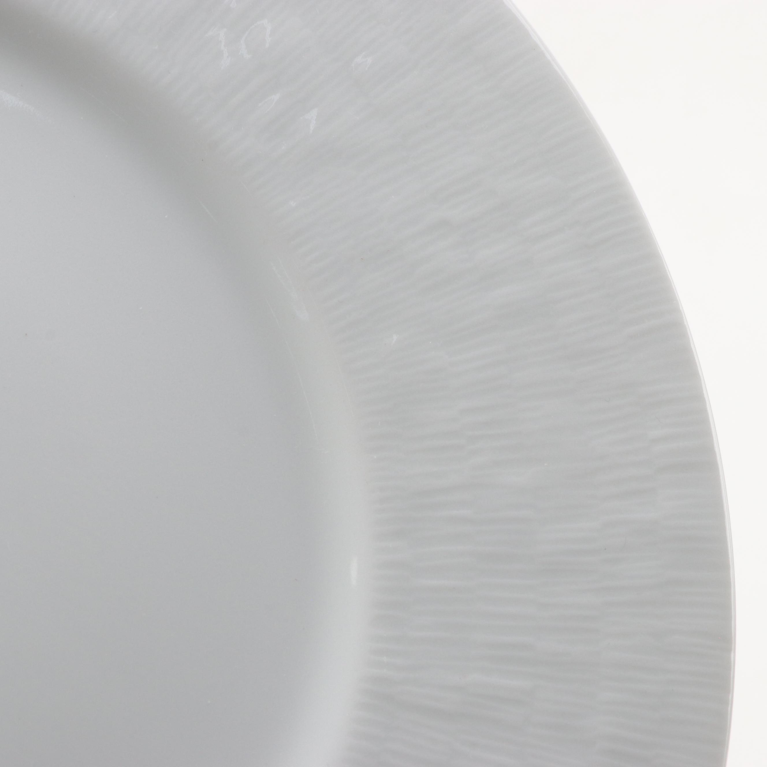White Apilco Ceramic Dinner Plates