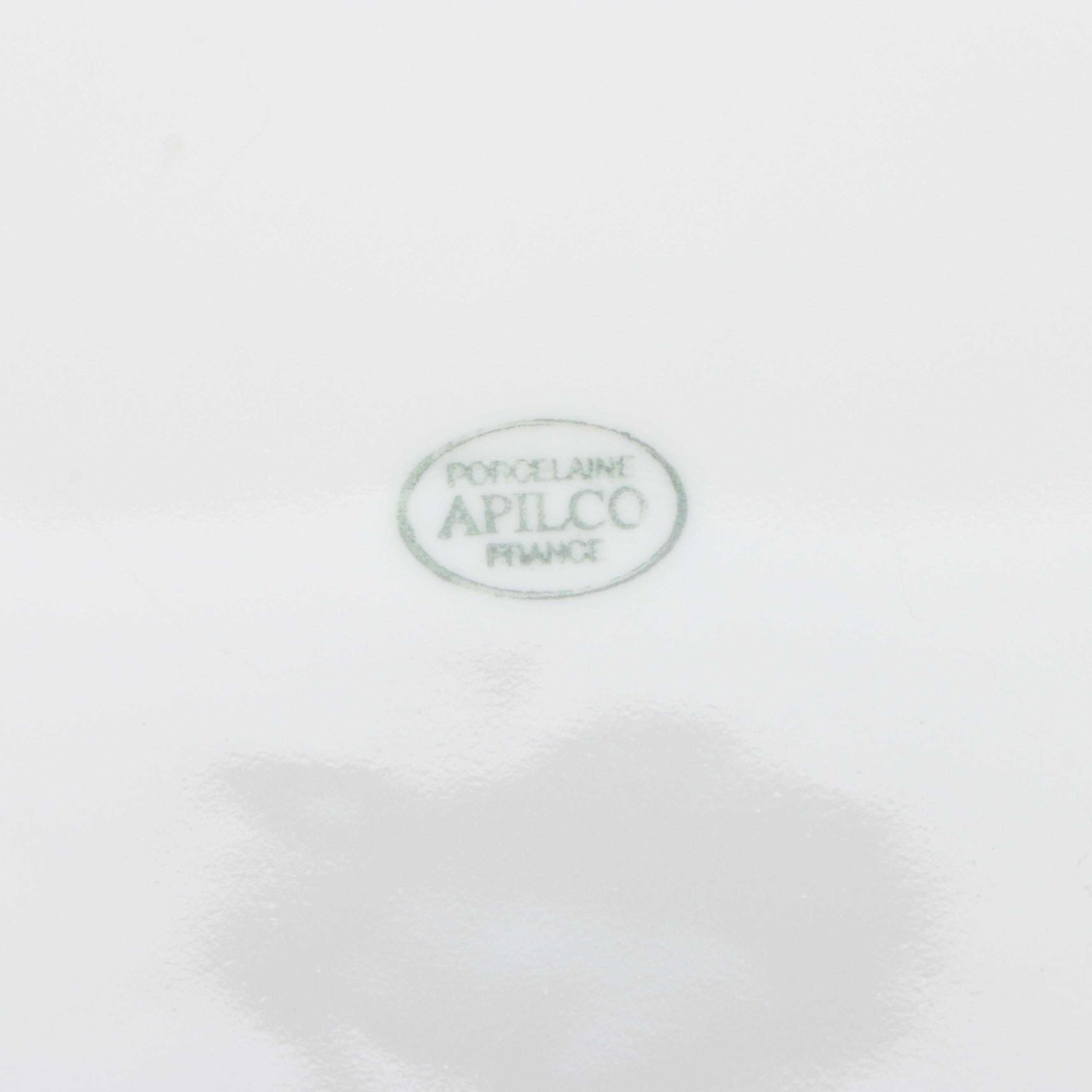 White Apilco Ceramic Dinner Plates