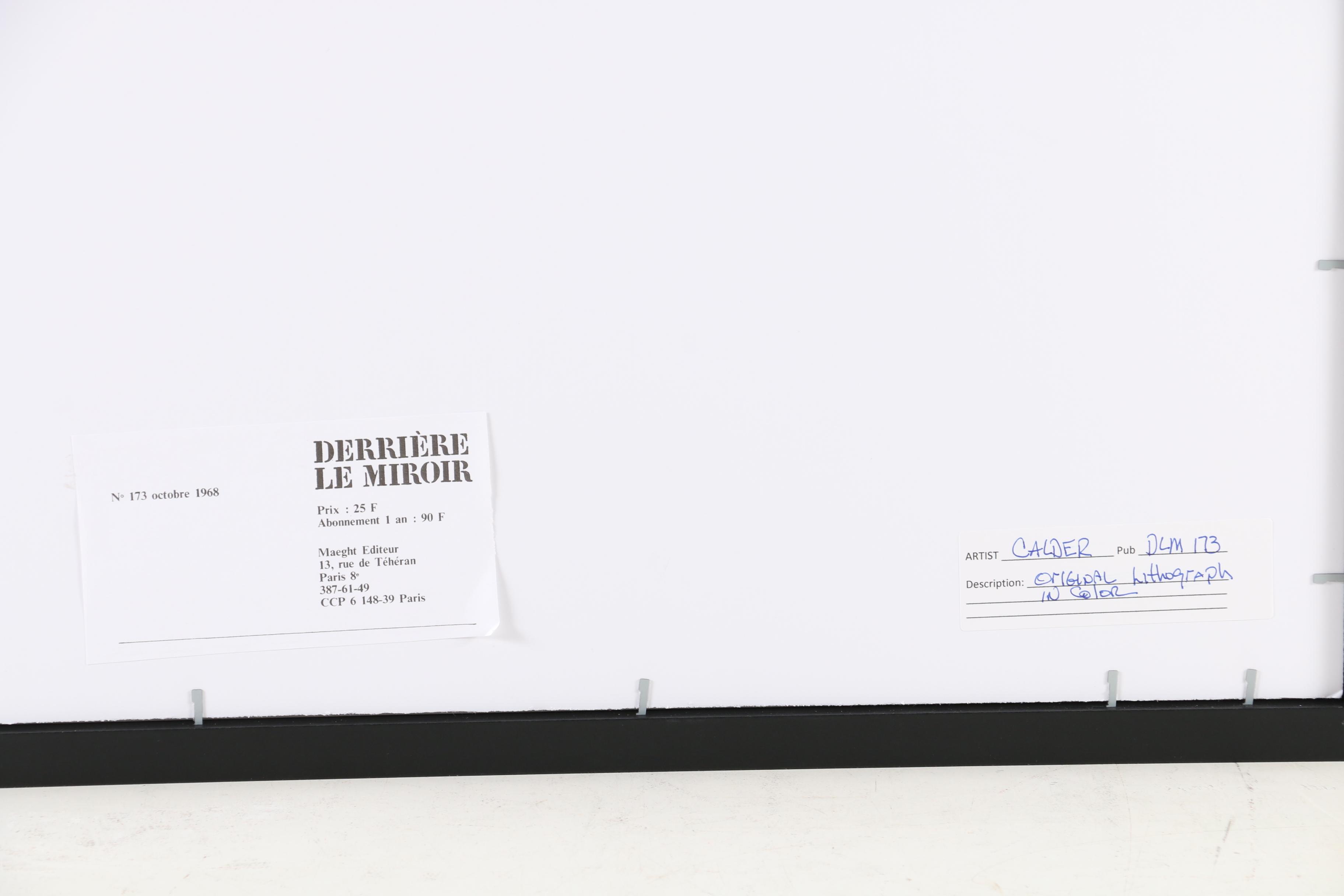 Alexander Calder Double-Page Color Lithograph for "Derrière le Miroir", 1968