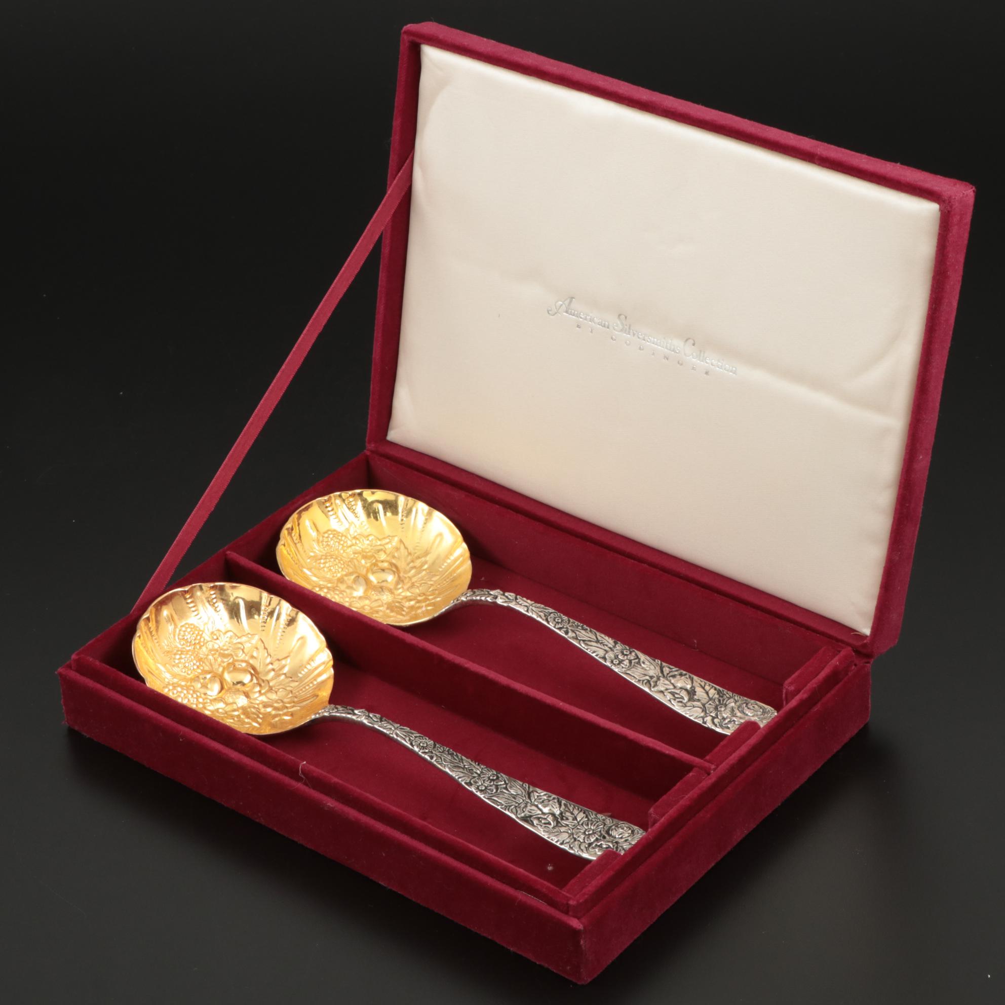 Godinger Silver Plate Serving Spoons with Presentation Box