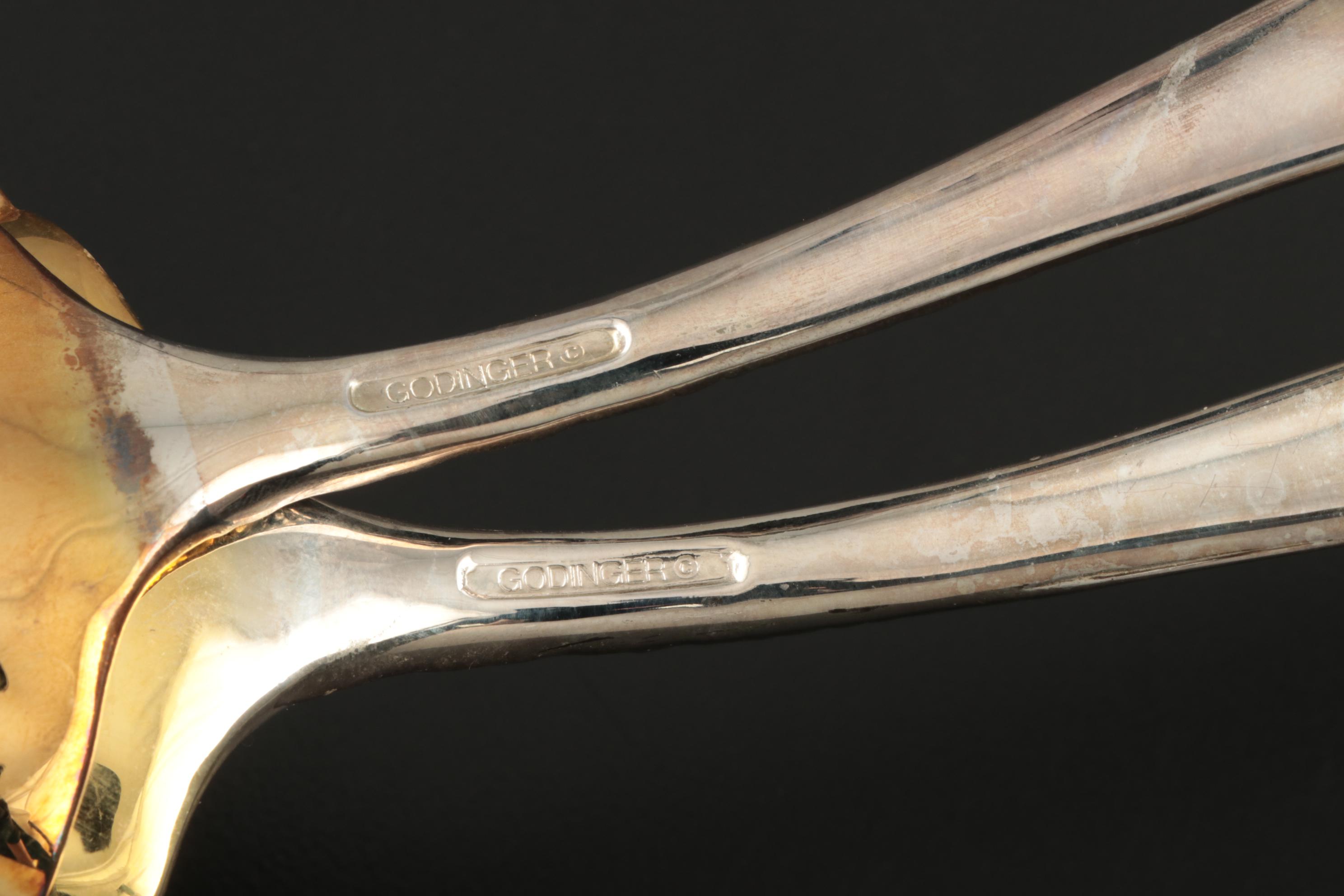 Godinger Silver Plate Serving Spoons with Presentation Box