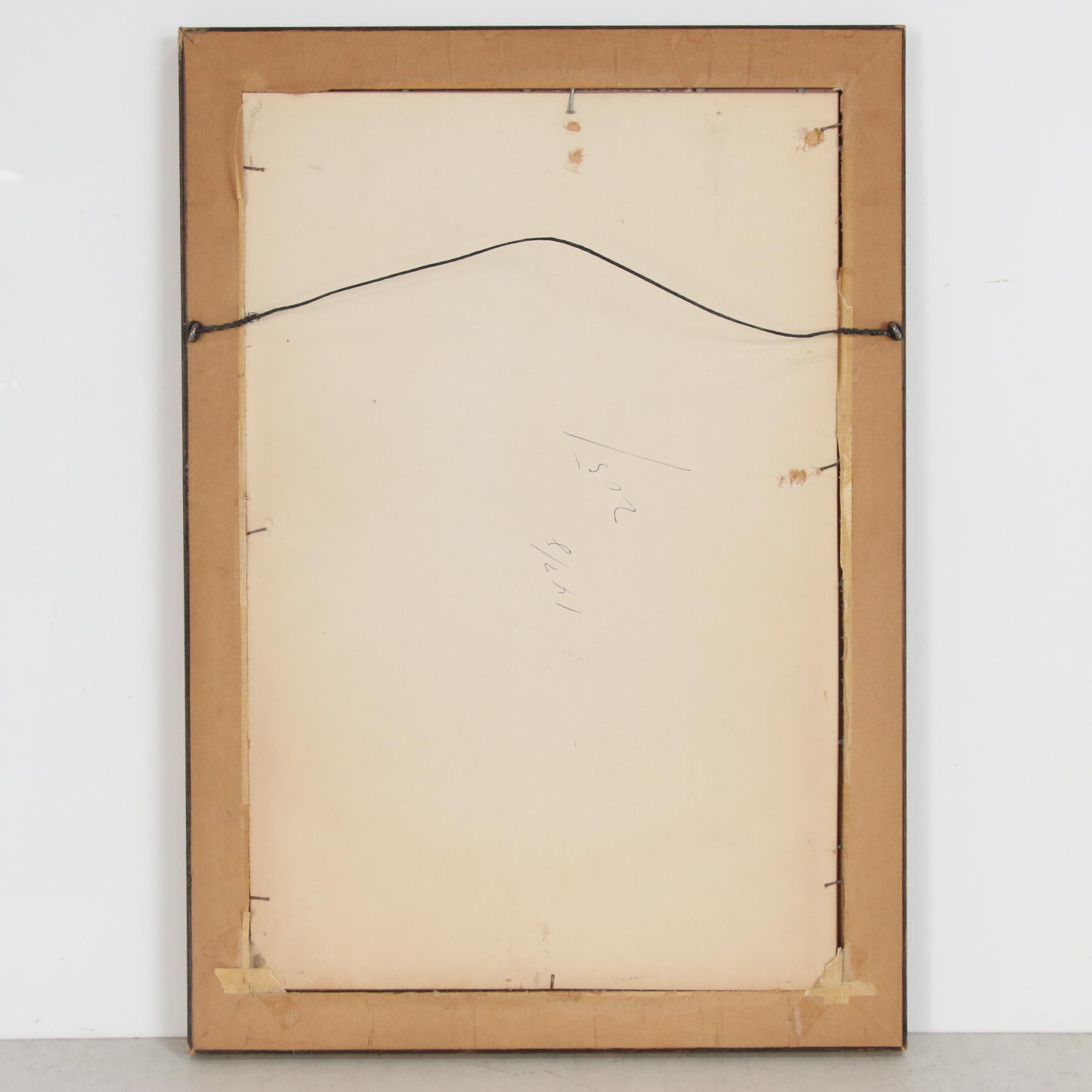 Franklin Folger Figure Pastel Drawing of Seated Female Nude