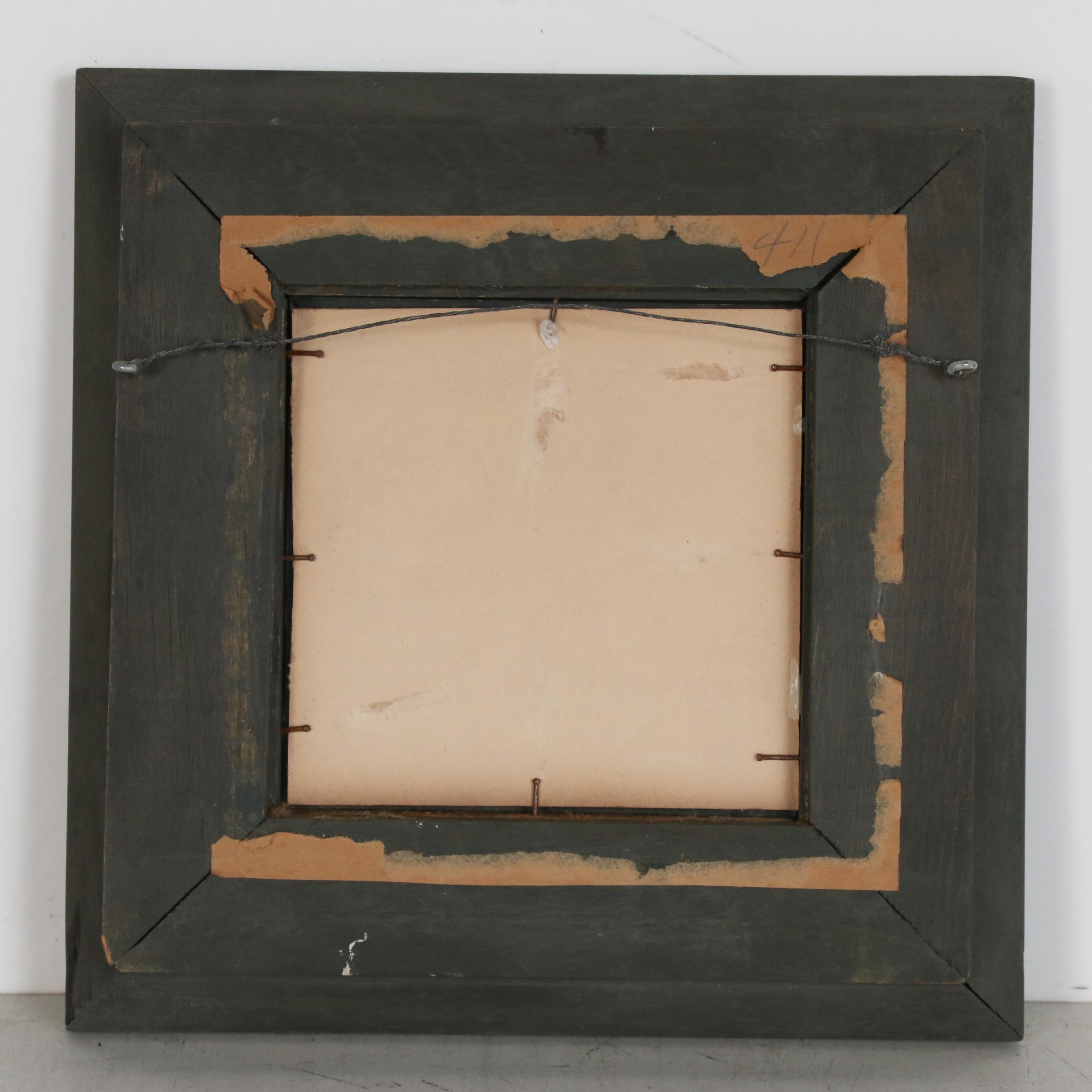 June Ruff Figure Watercolor Painting of Woman in Blue Dress