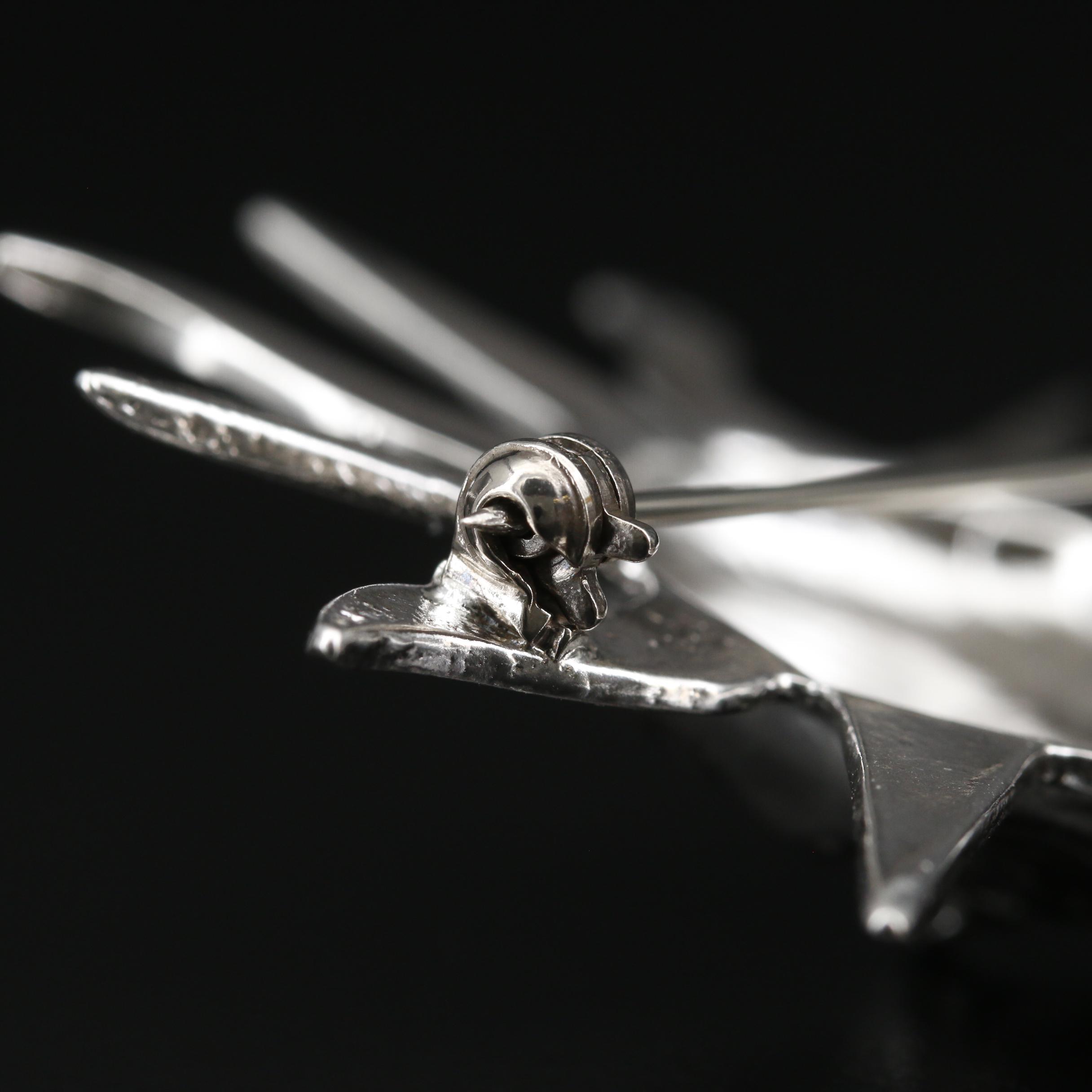 Sterling Silver Smiling Sun Brooch