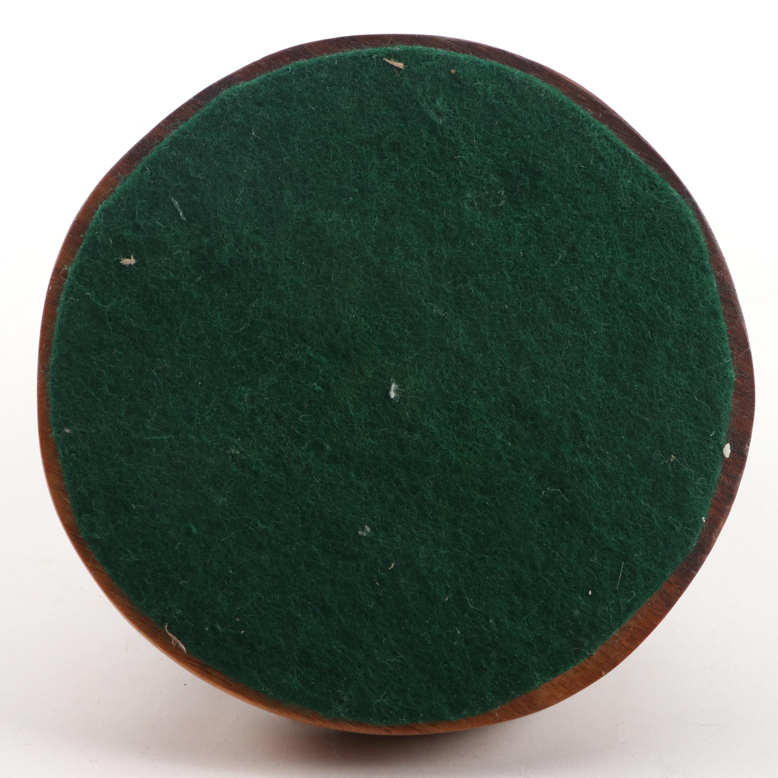 Metal Teddy Bear Figurine on Wooden Base