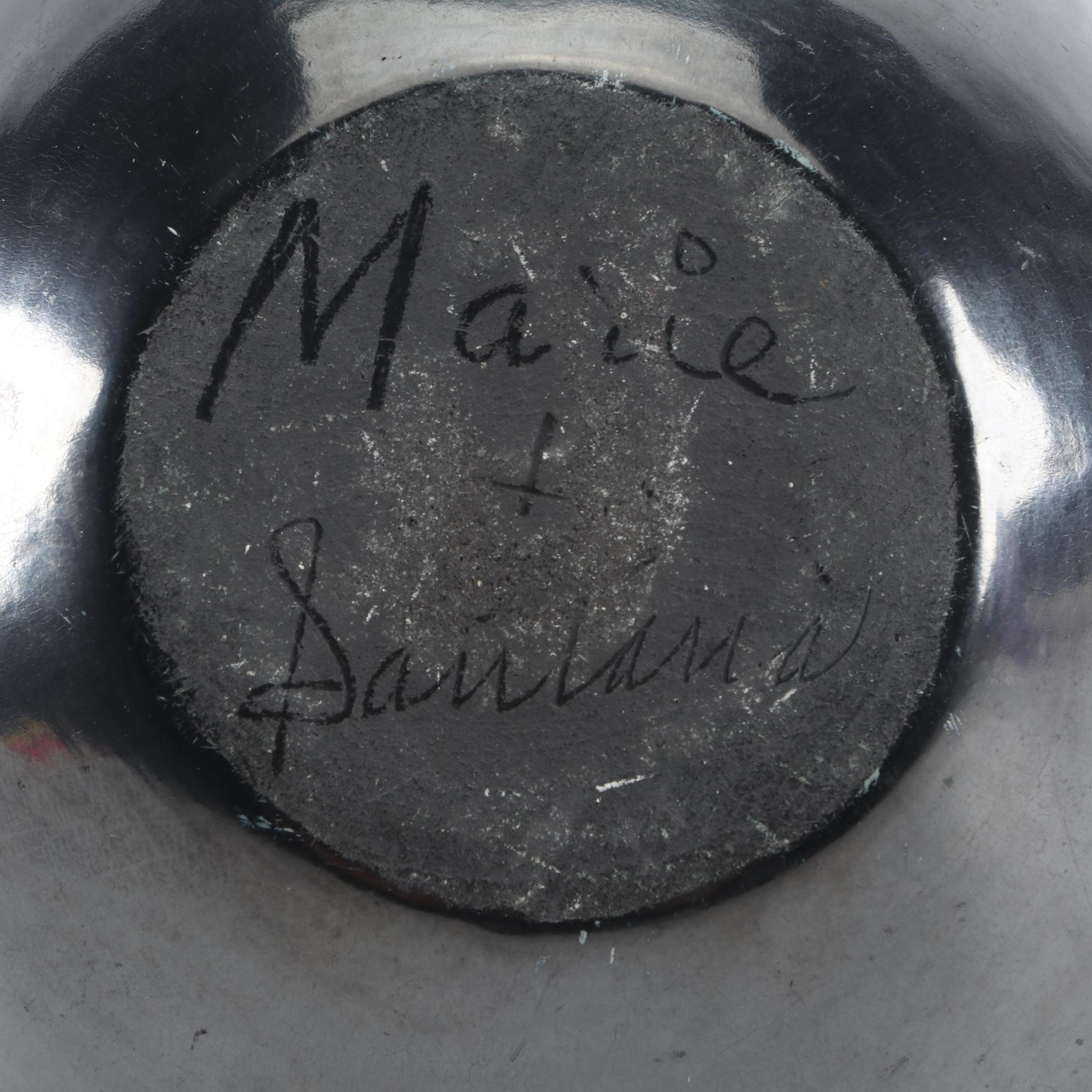 Maria and Santana Martinez San Ildefonso Pueblo Feather Blackware Pottery Jar