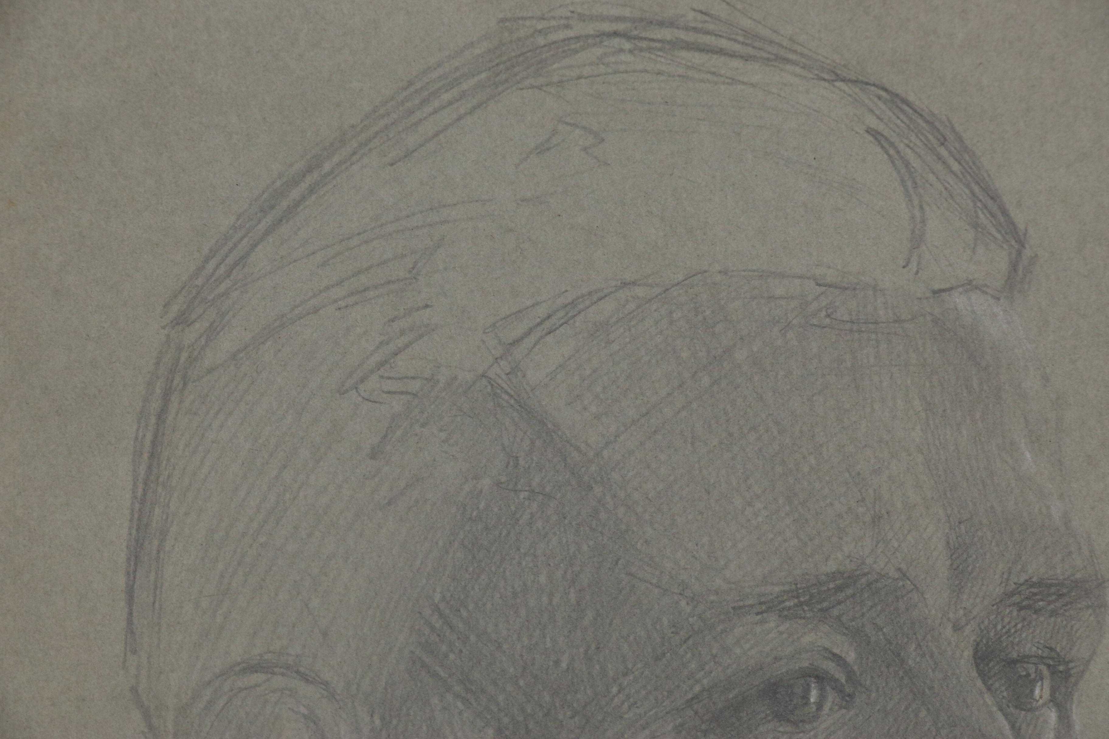 Robert Whitmore Graphite Drawing Portrait, 1915