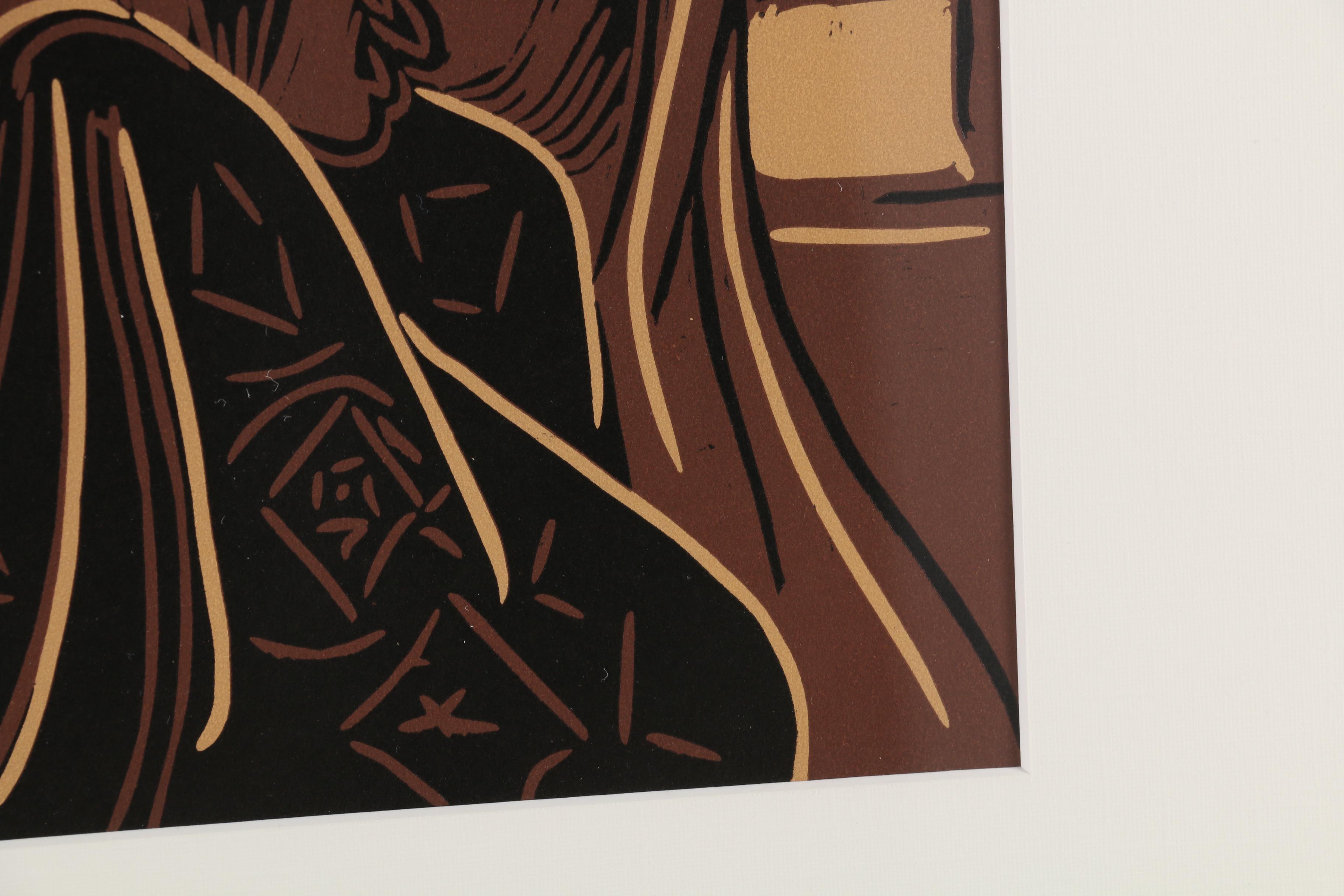 Pablo Picasso Linoleum Cut "Two Women at the Window", 1962