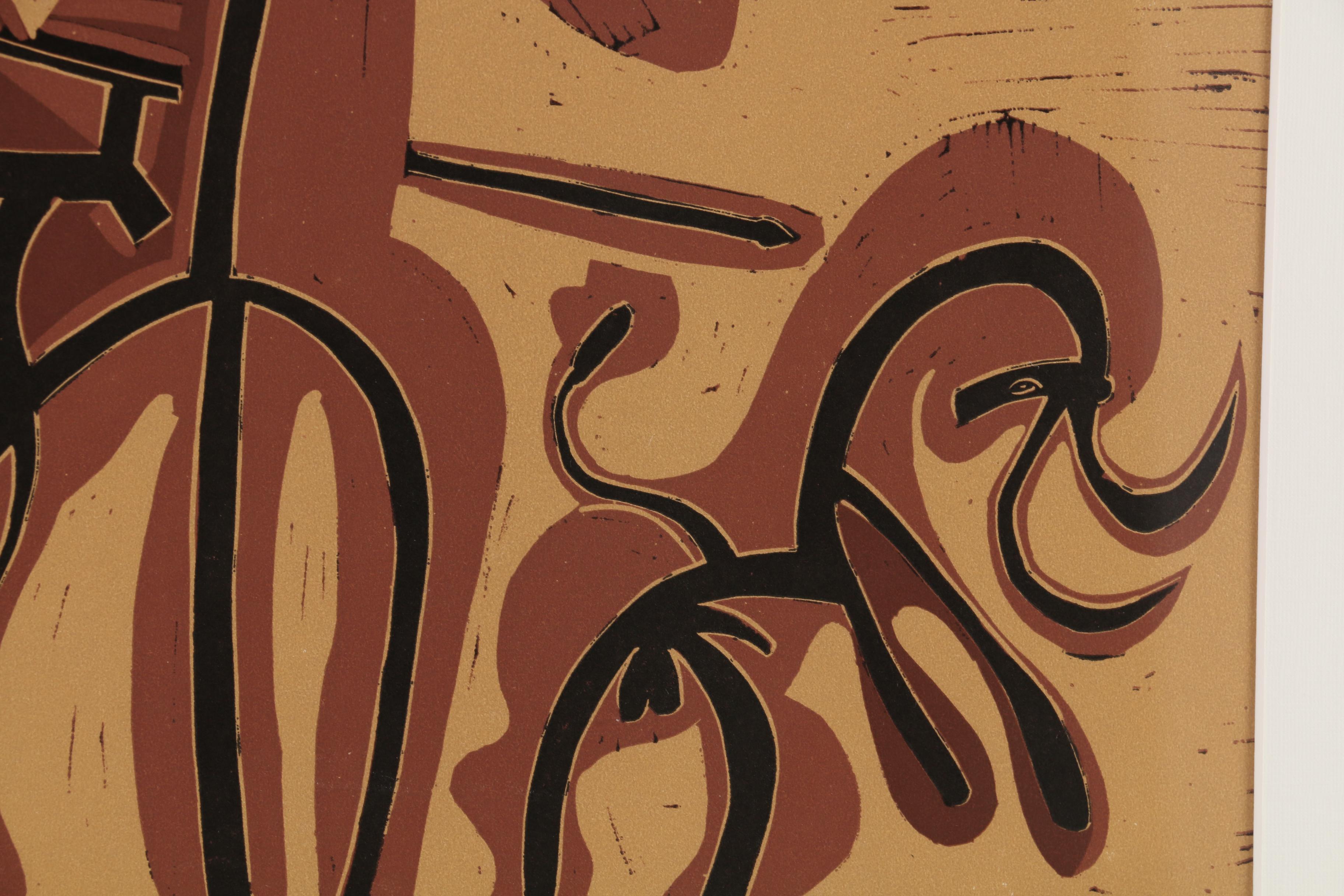 Pablo Picasso Linoleum Cut "Picador and Bull", 1962