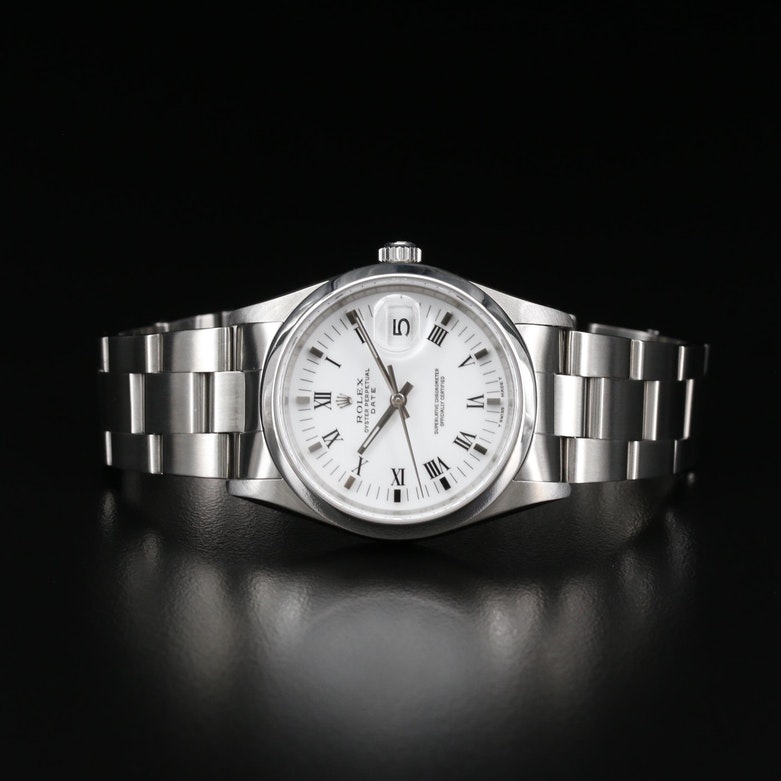 Rolex Date Stainless Steel Automatic Watch, Vintage