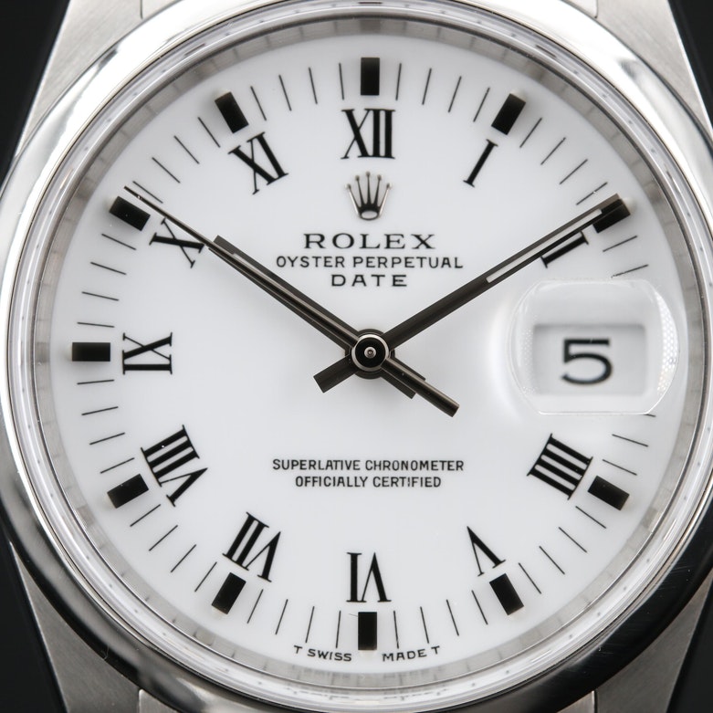 Rolex Date Stainless Steel Automatic Watch, Vintage