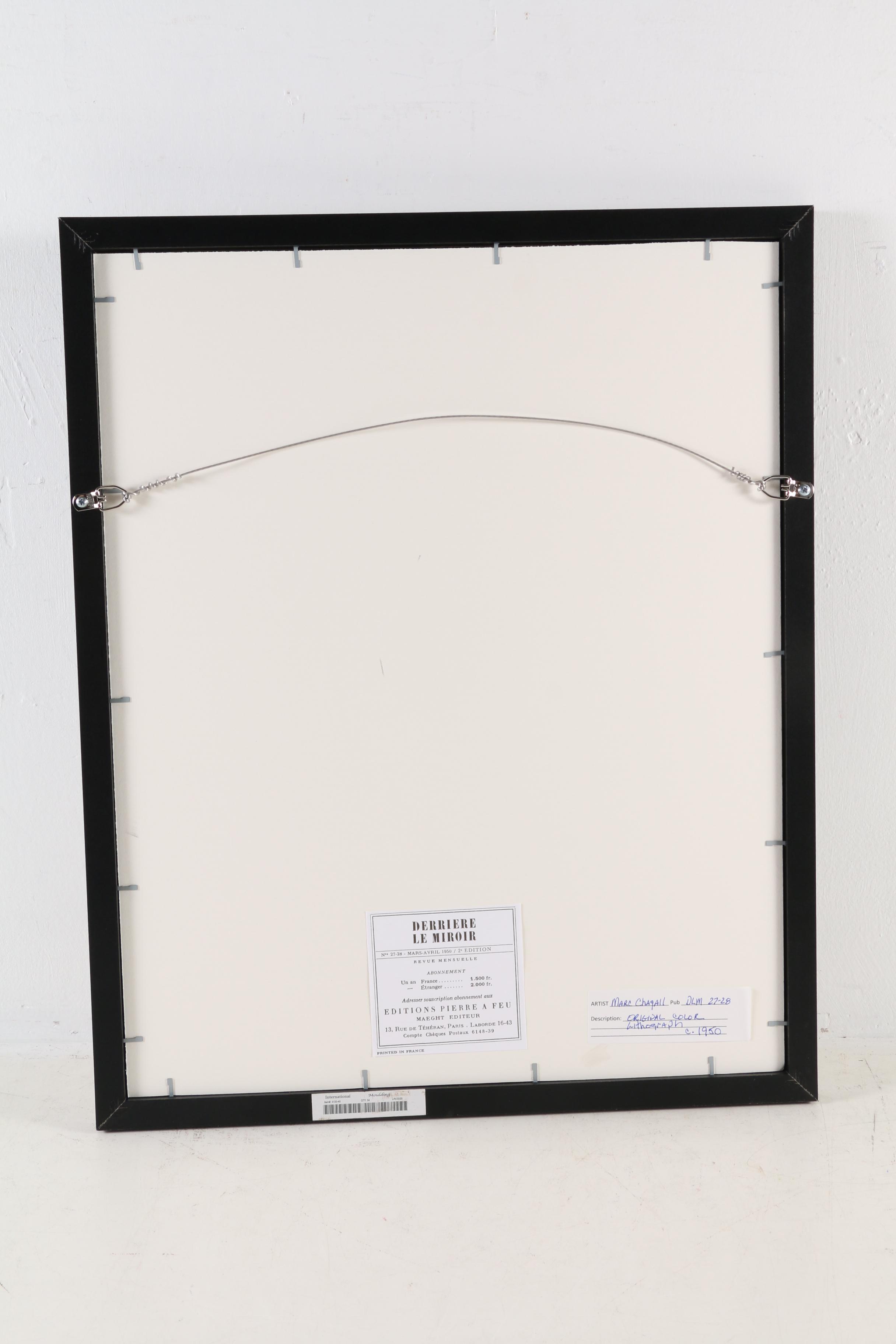 Marc Chagall Color Lithograph for "Derrière le Miroir", 1950