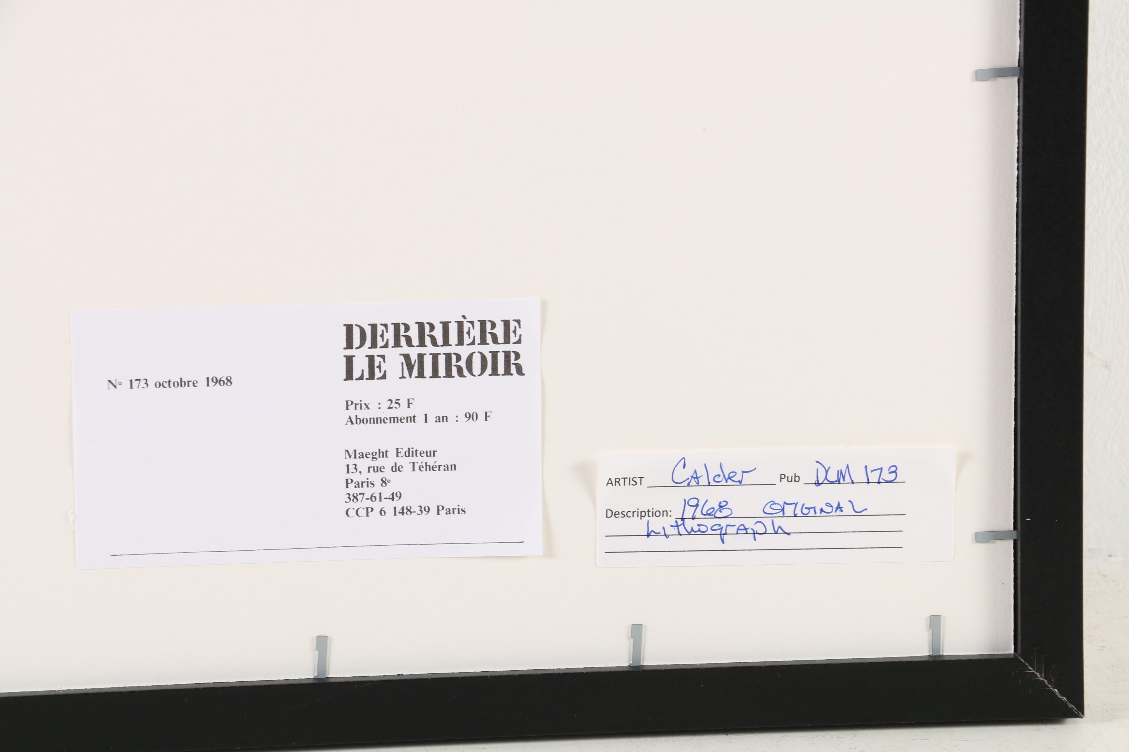 Alexander Calder Color Lithograph for "Derrière le Miroir", 1968