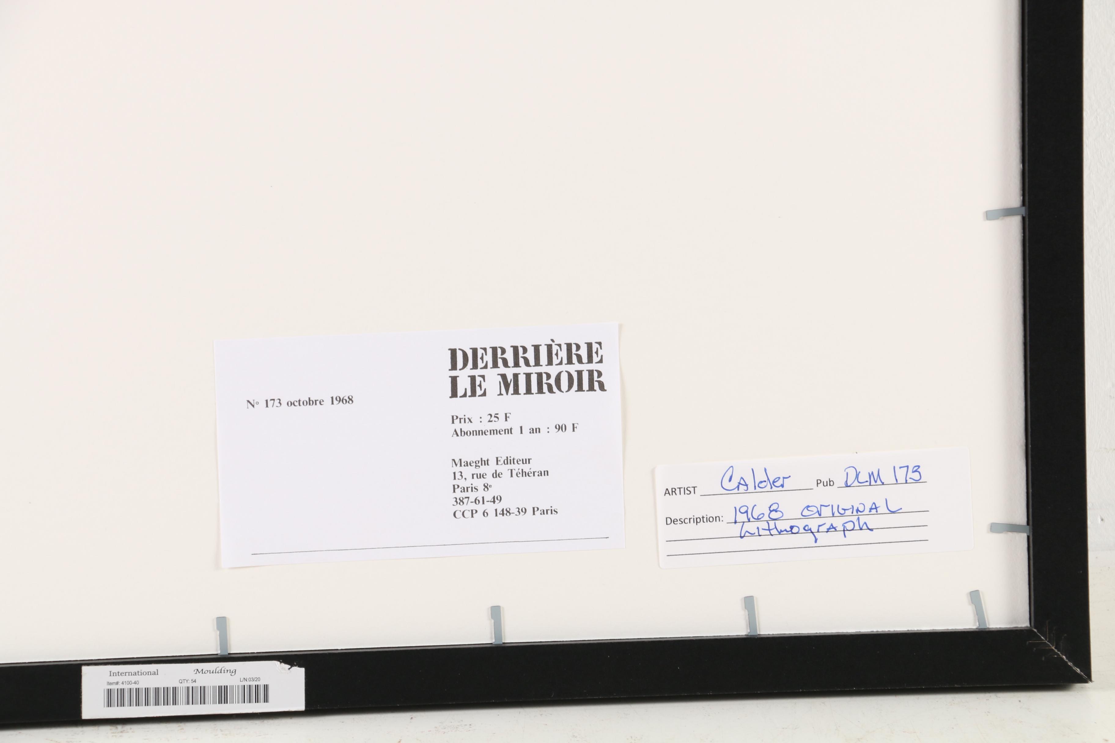 Alexander Calder Color Lithograph for "Derrière le Miroir", 1968