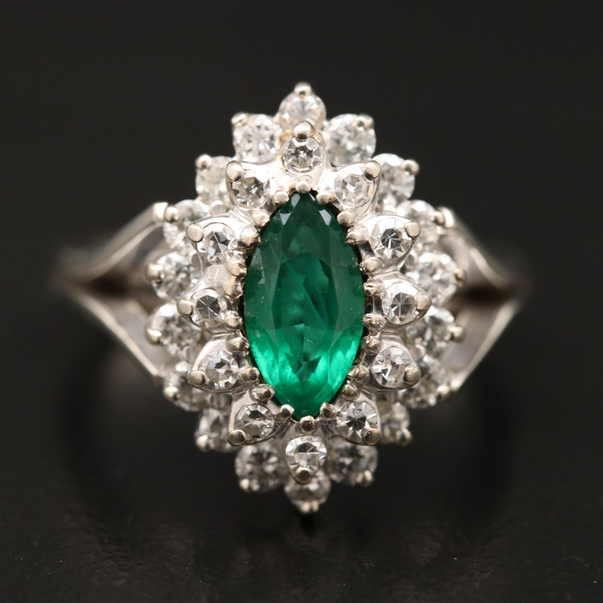 14K Emerald and Diamond Ring