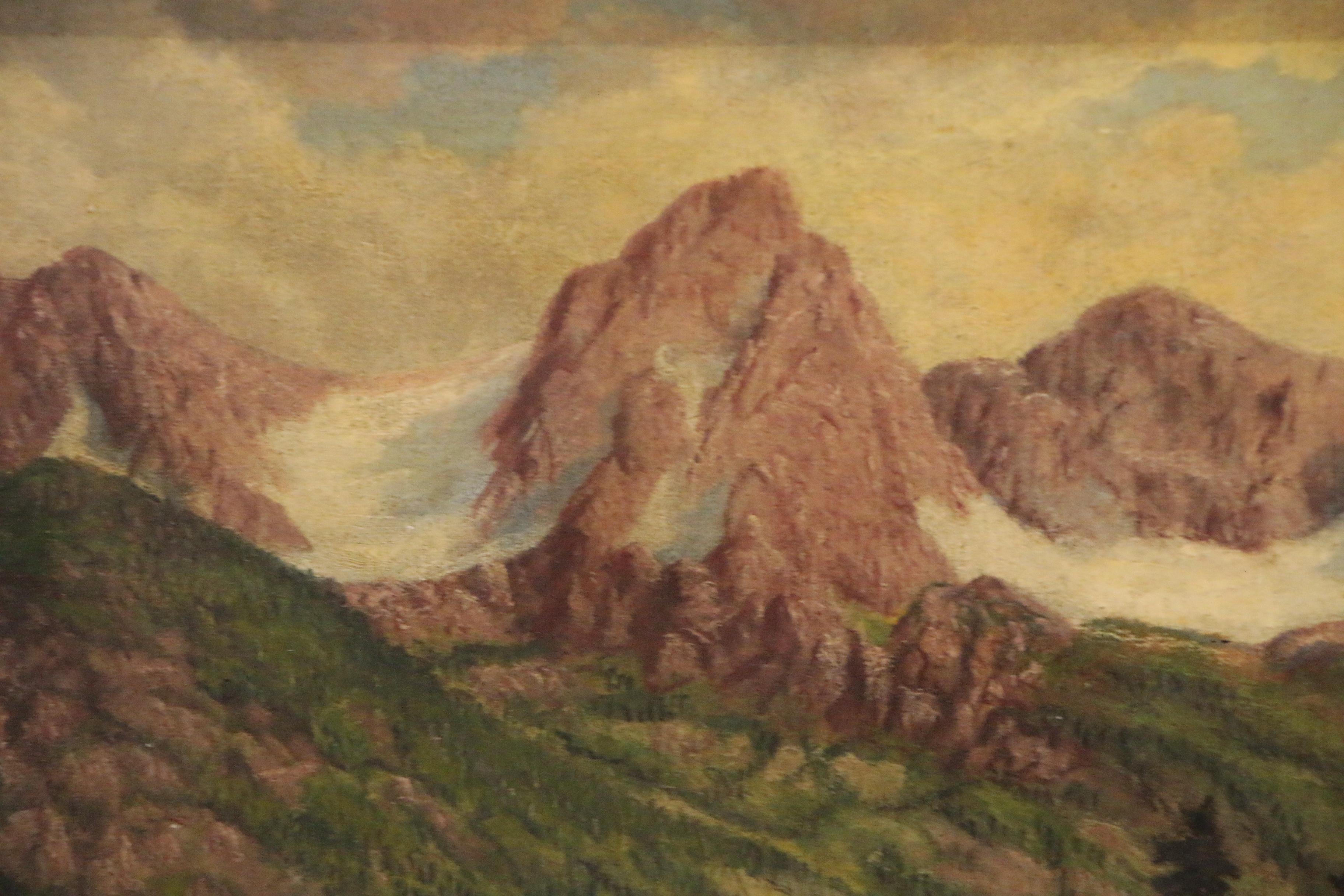 William E. Shepard Oil Painting "Perils of Pioneers", Early 20th Century