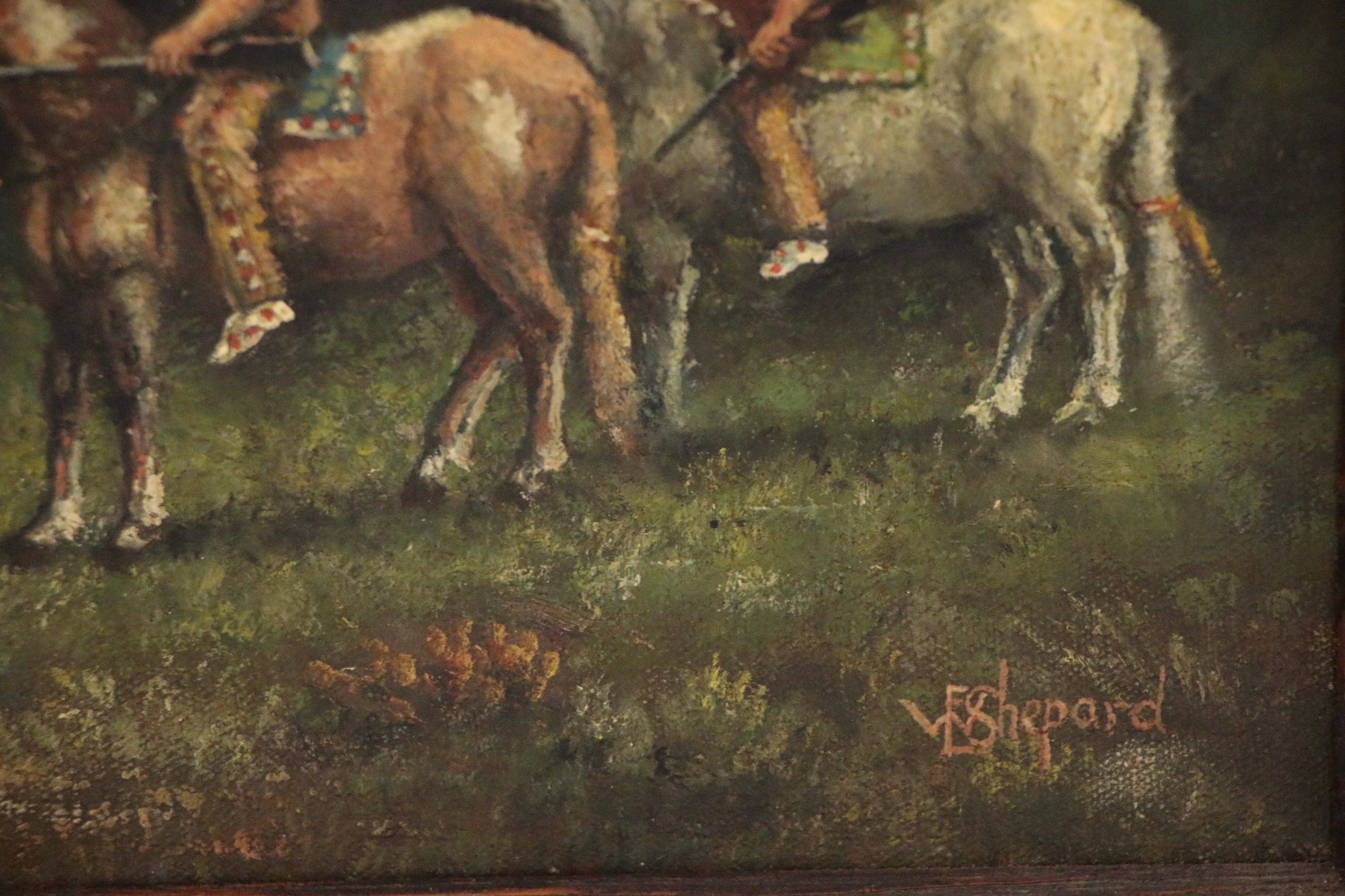 William E. Shepard Oil Painting "Perils of Pioneers", Early 20th Century