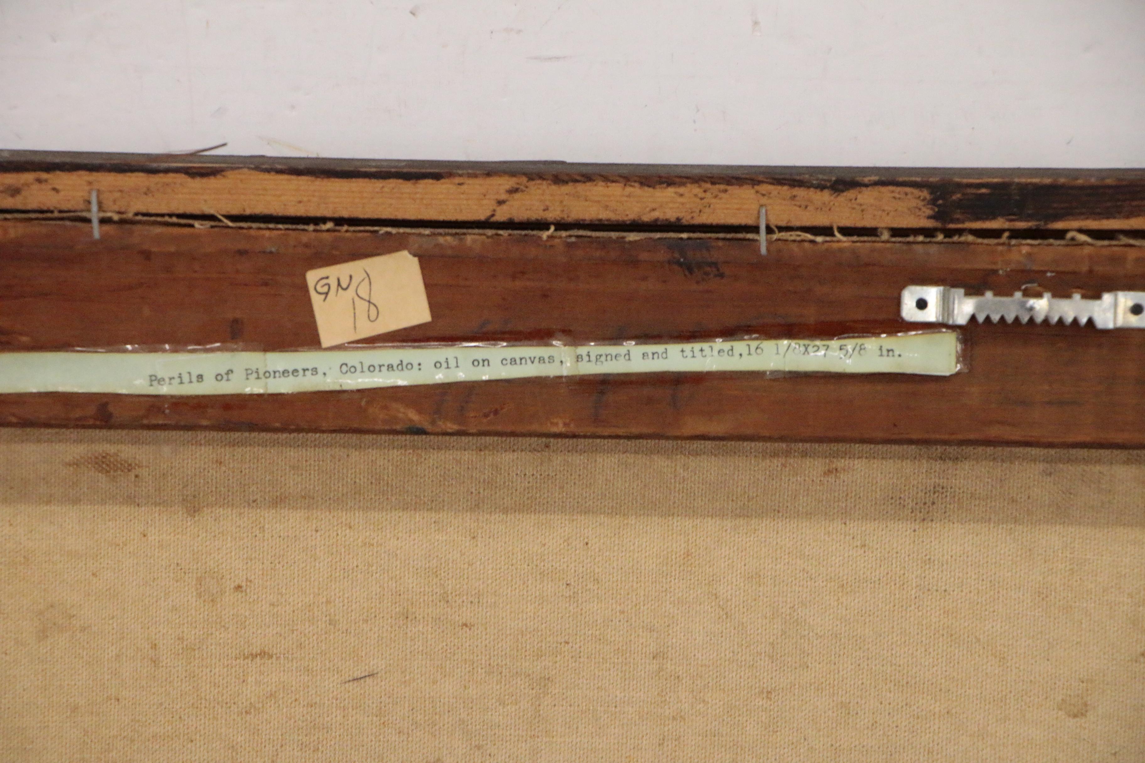 William E. Shepard Oil Painting "Perils of Pioneers", Early 20th Century