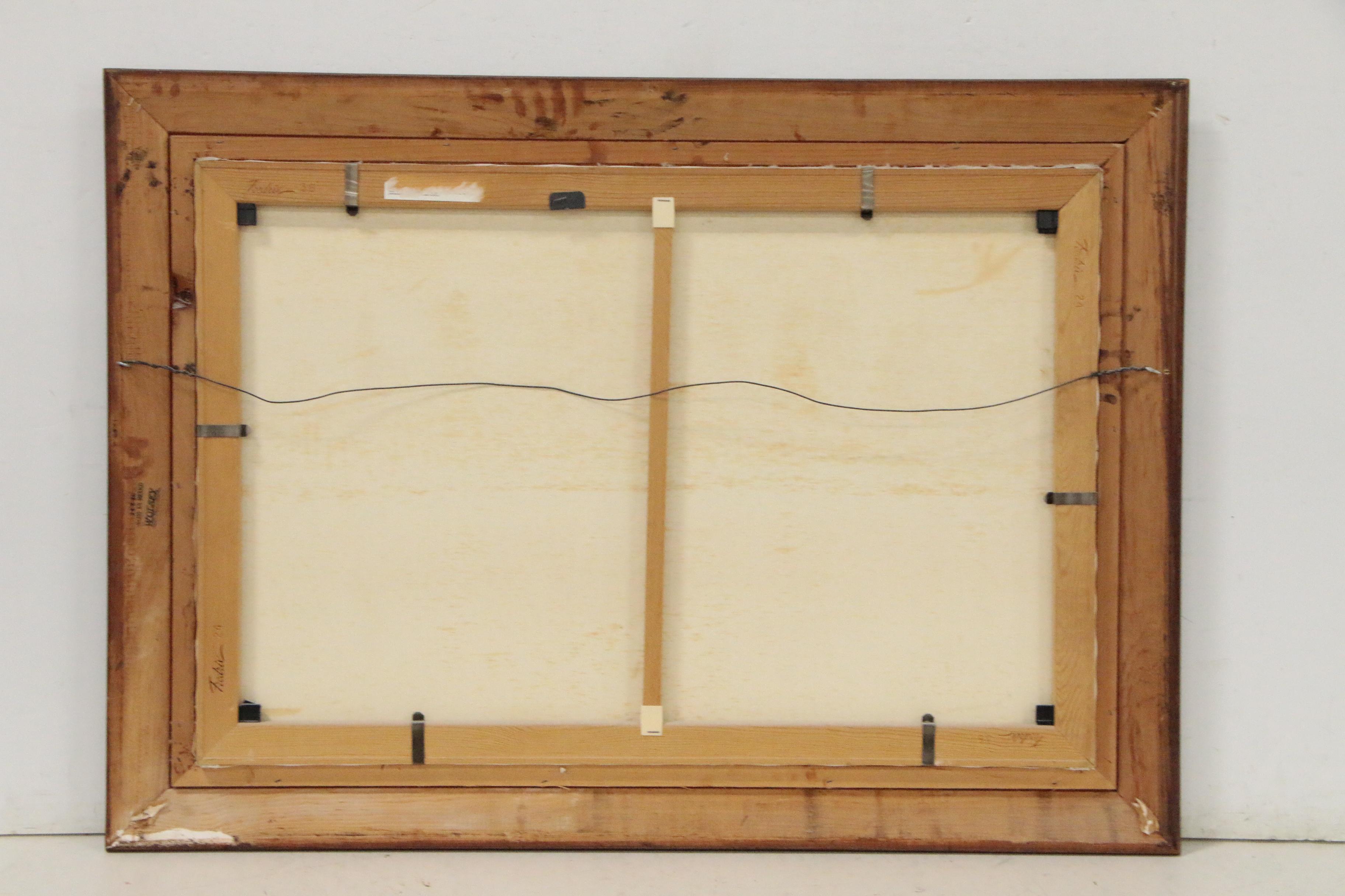 Bill Alexander Oil Painting of Lakeside Cabin, Late 20th Century