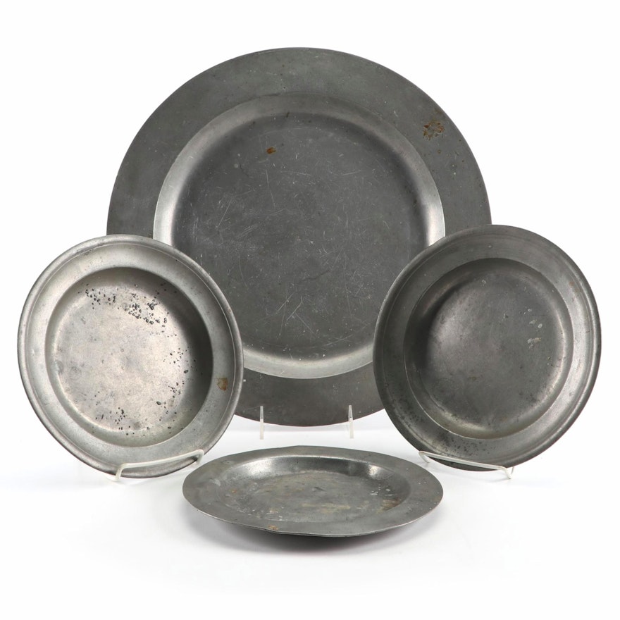 English and American Pewter Tableware, Antique