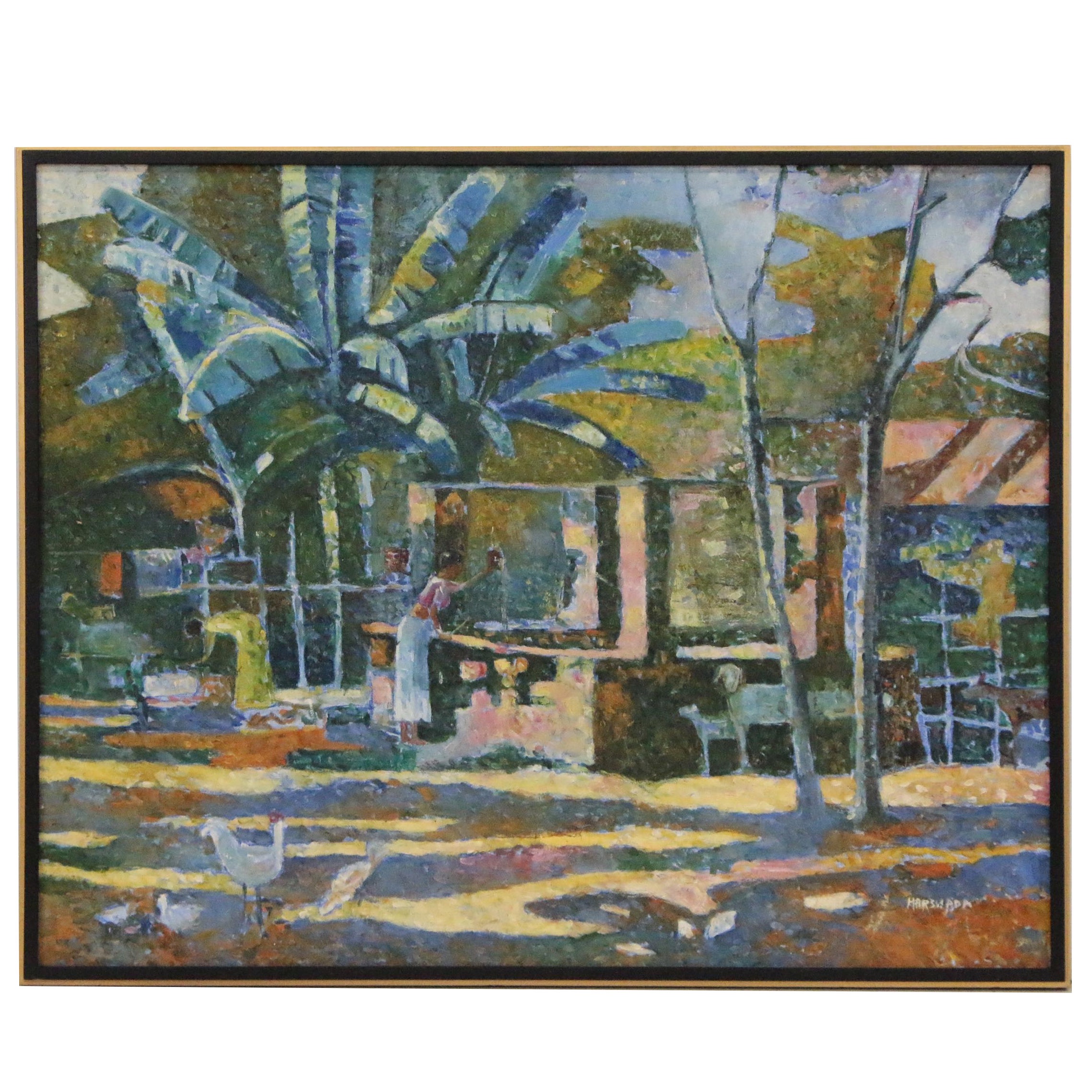 Harshada Kerkar Oil Painting of Tropical Scene in Goa, India