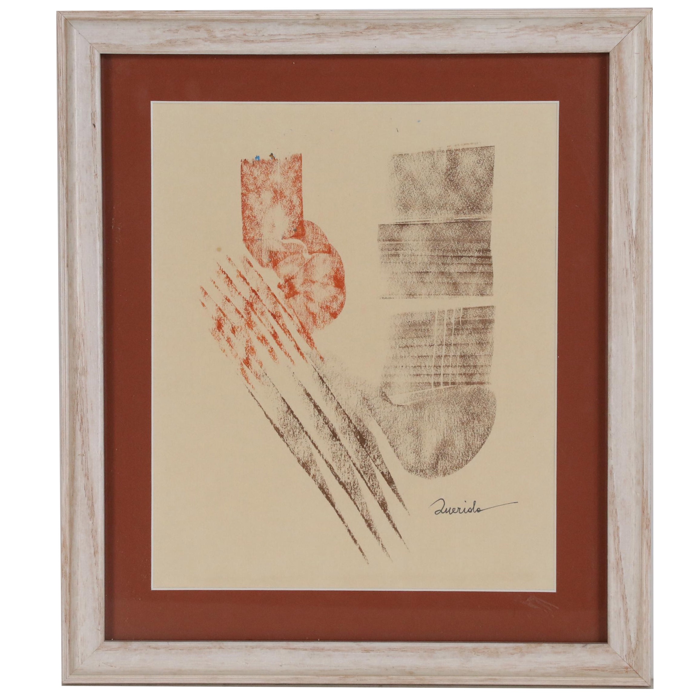 Zita Querido Abstract Expressionist Pastel Drawing, Mid to Late 20th Century