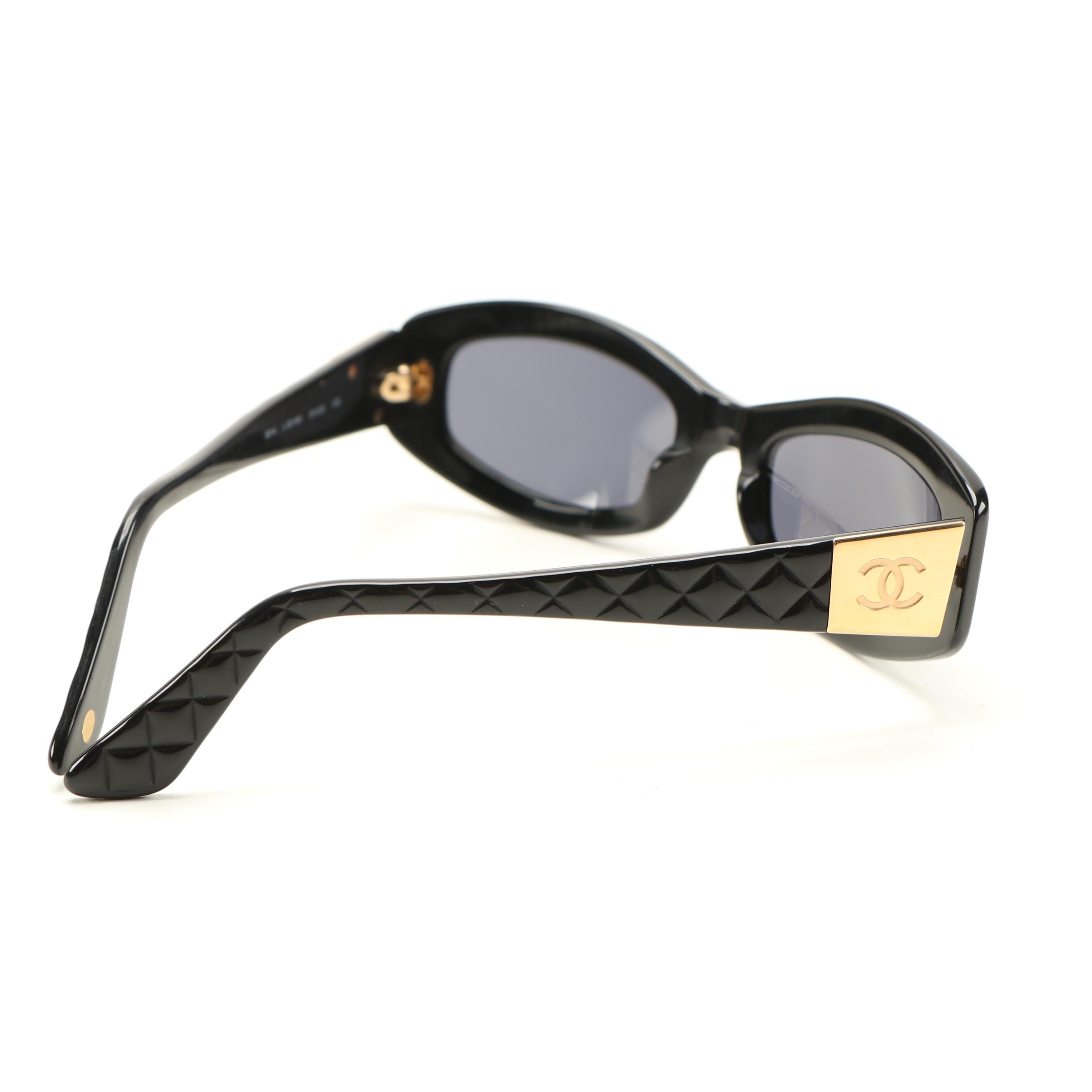 Chanel Black Quilted CC 5014 Sunglasses with Box