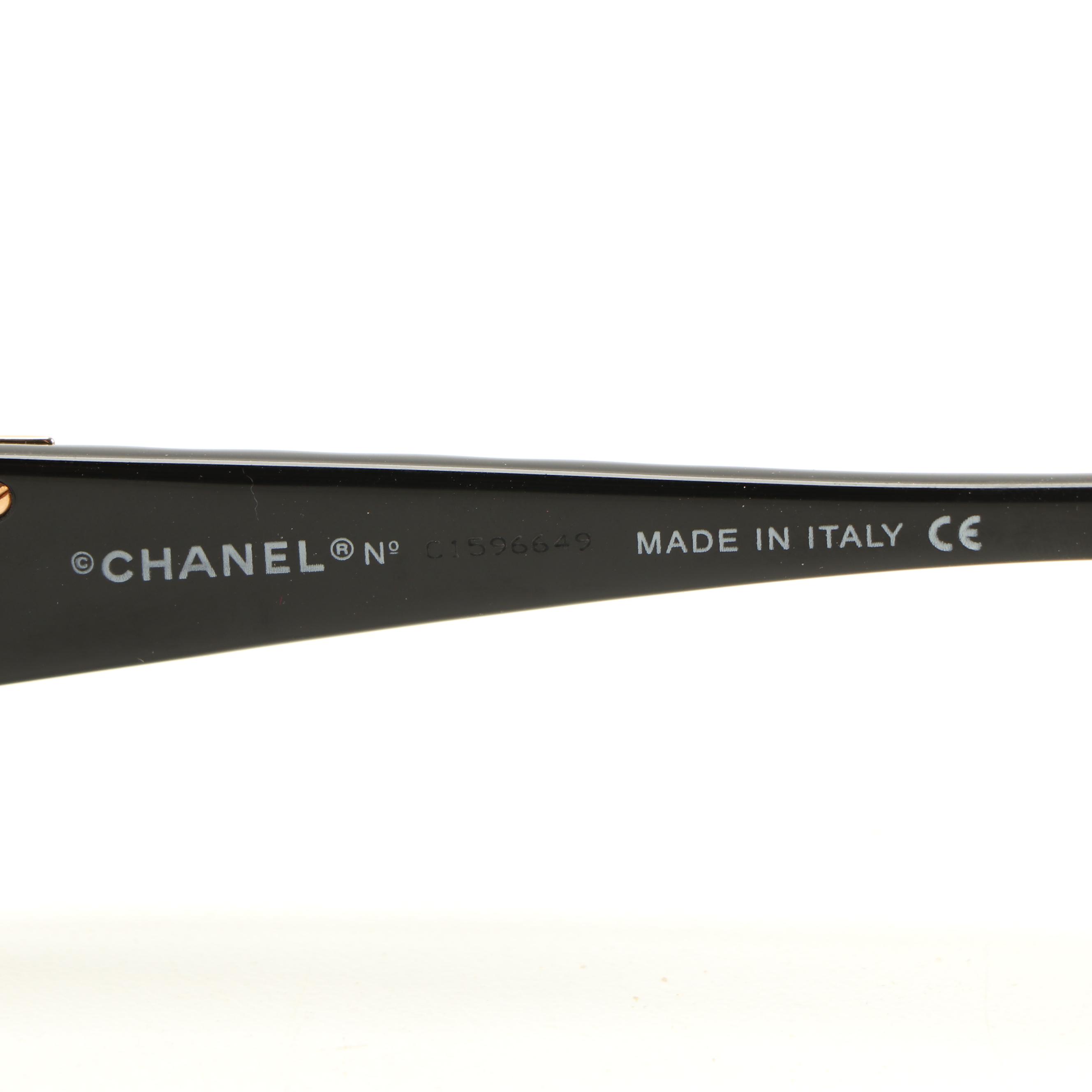 Chanel Black Quilted CC 5014 Sunglasses with Box
