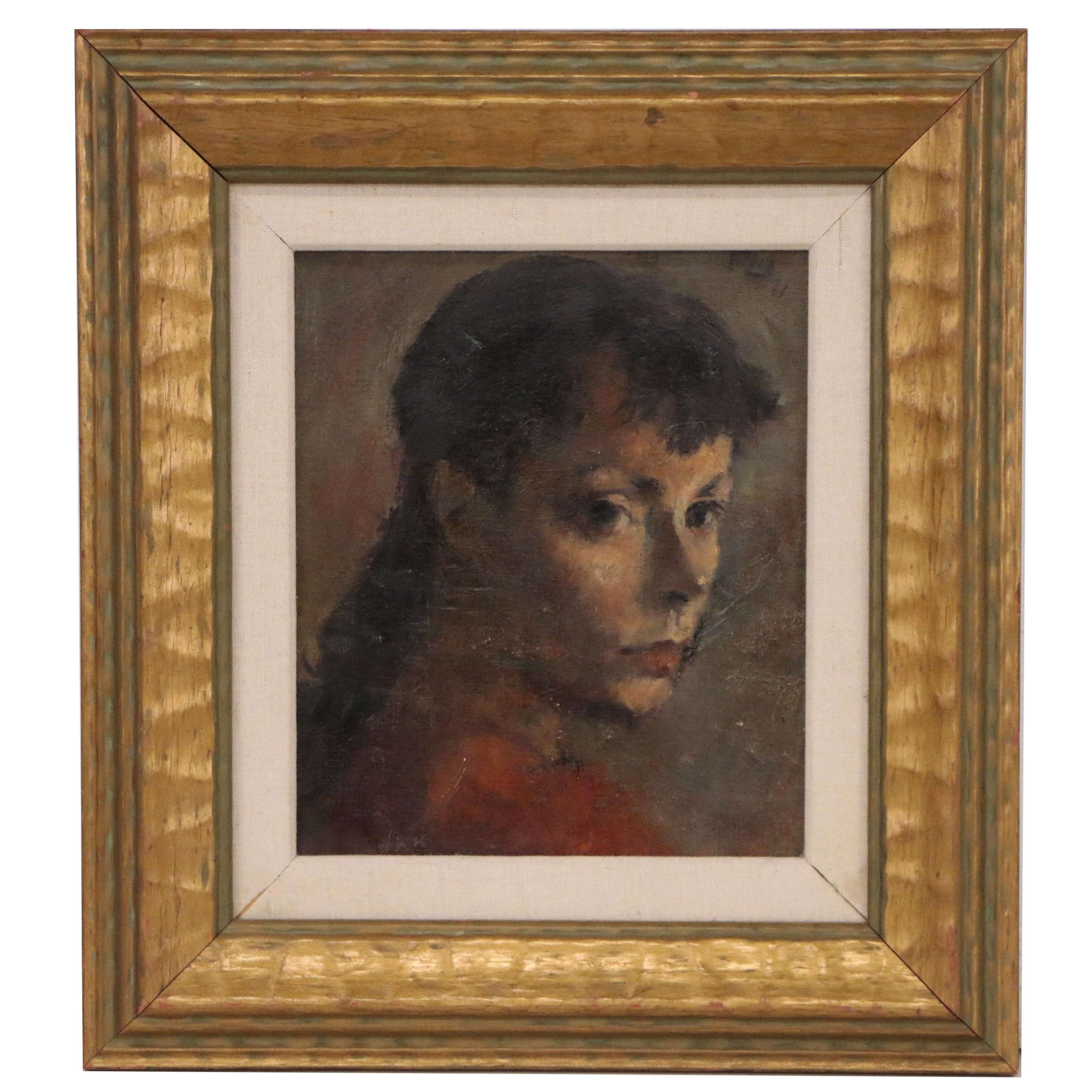 Robert Philipp Portrait Oil Painting "Final Stretch", Circa 1945