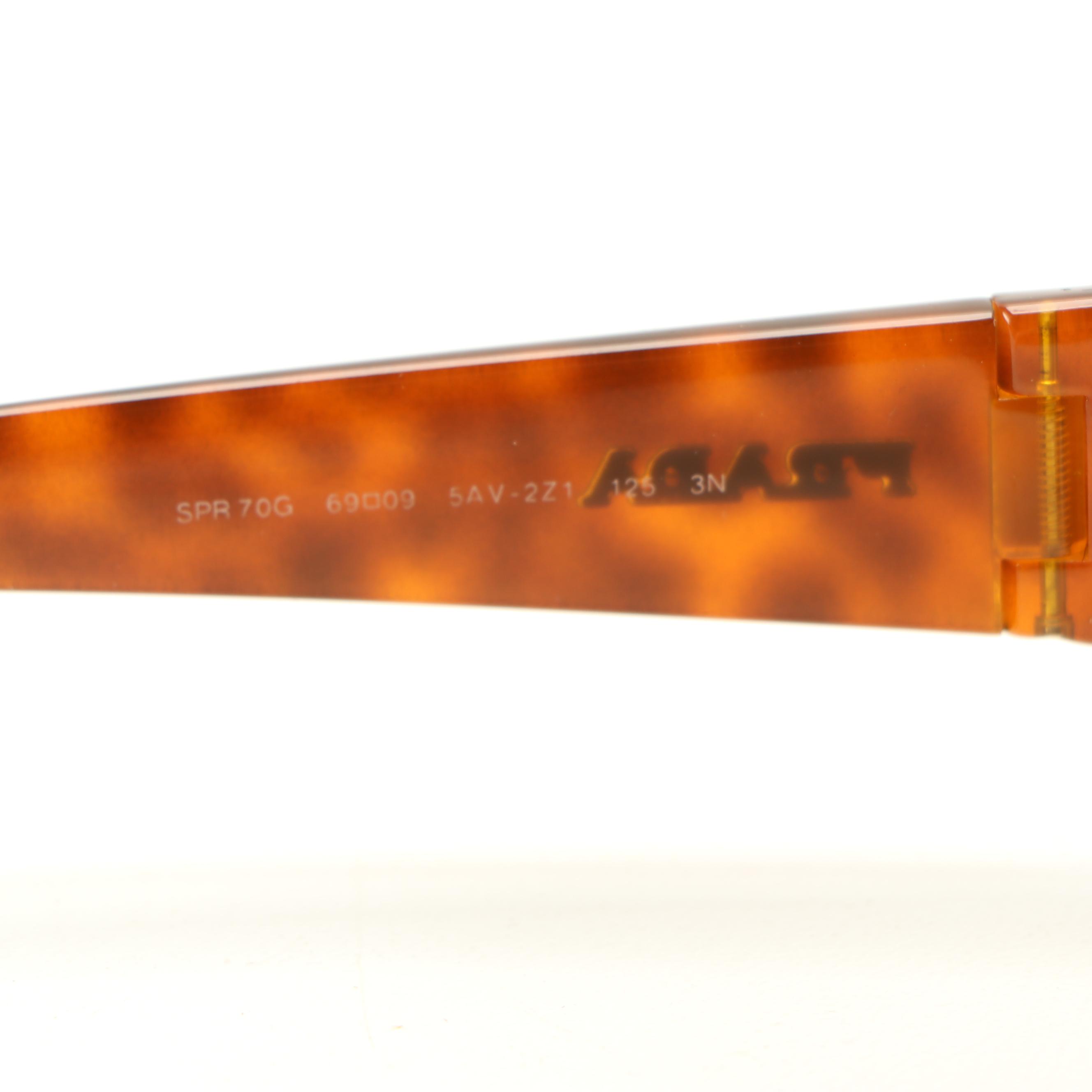 Prada Havana Wrap Sunglasses SPR70G with Case