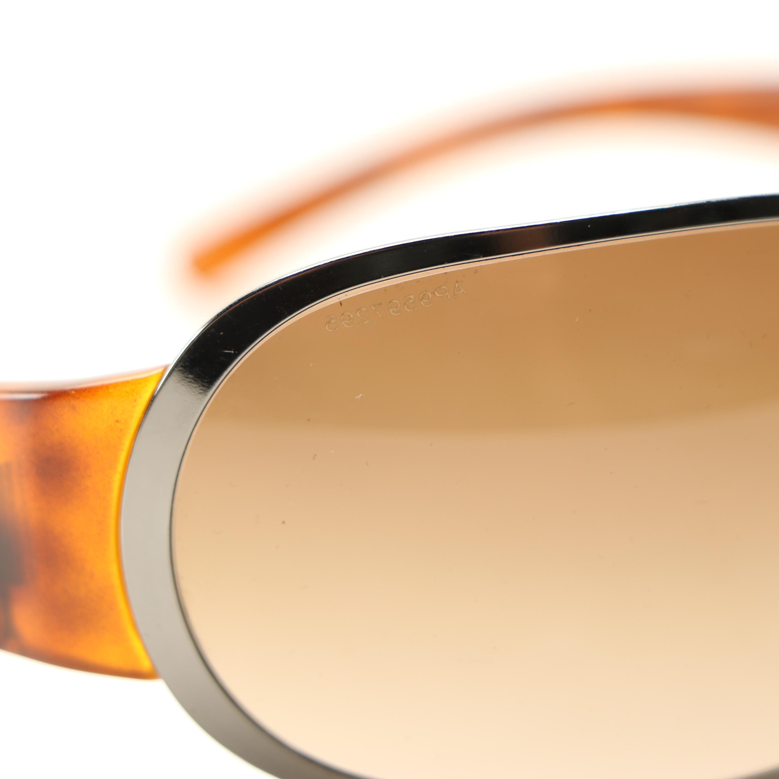 Prada Havana Wrap Sunglasses SPR70G with Case