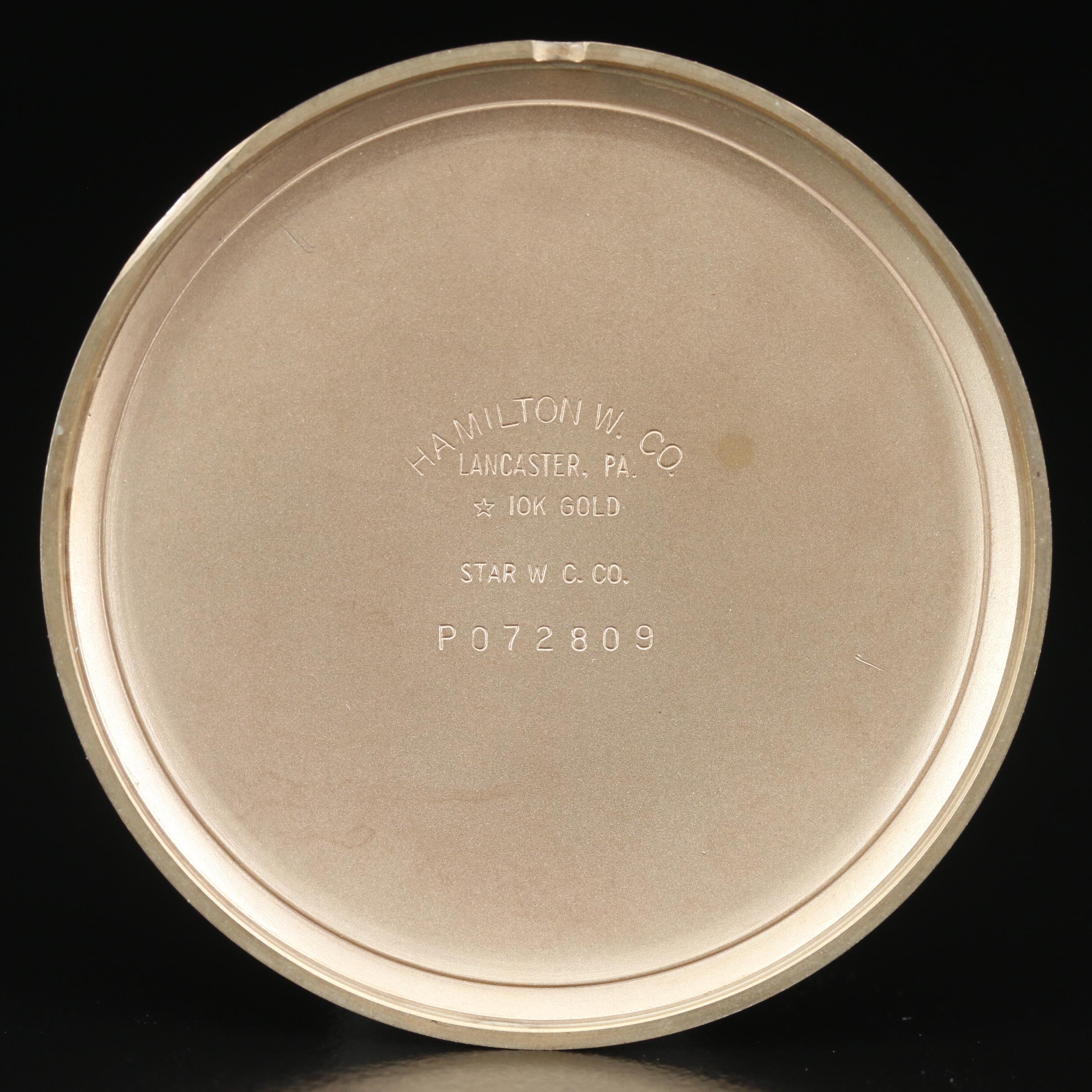 1959 Hamilton 10K Gold RCA Quarter Century Award Pocket Watch