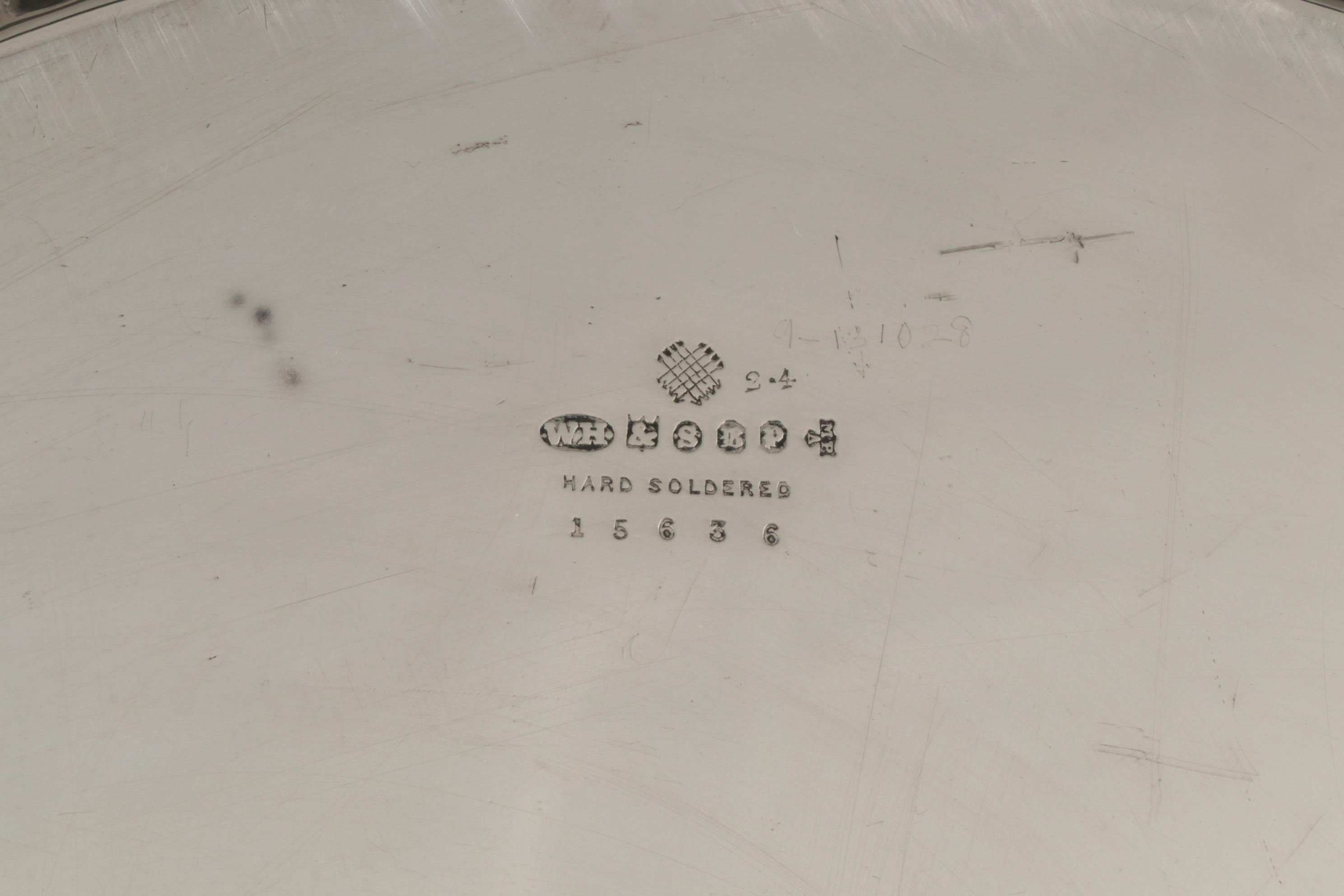 William Hutton & Sons, Ltd. English Silver Plate Oval Serving Tray