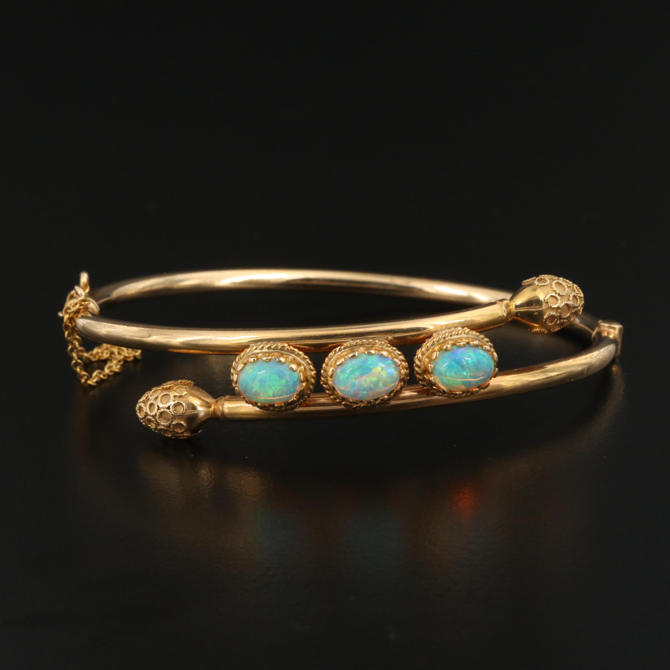 14K Opal Bypass Bracelet