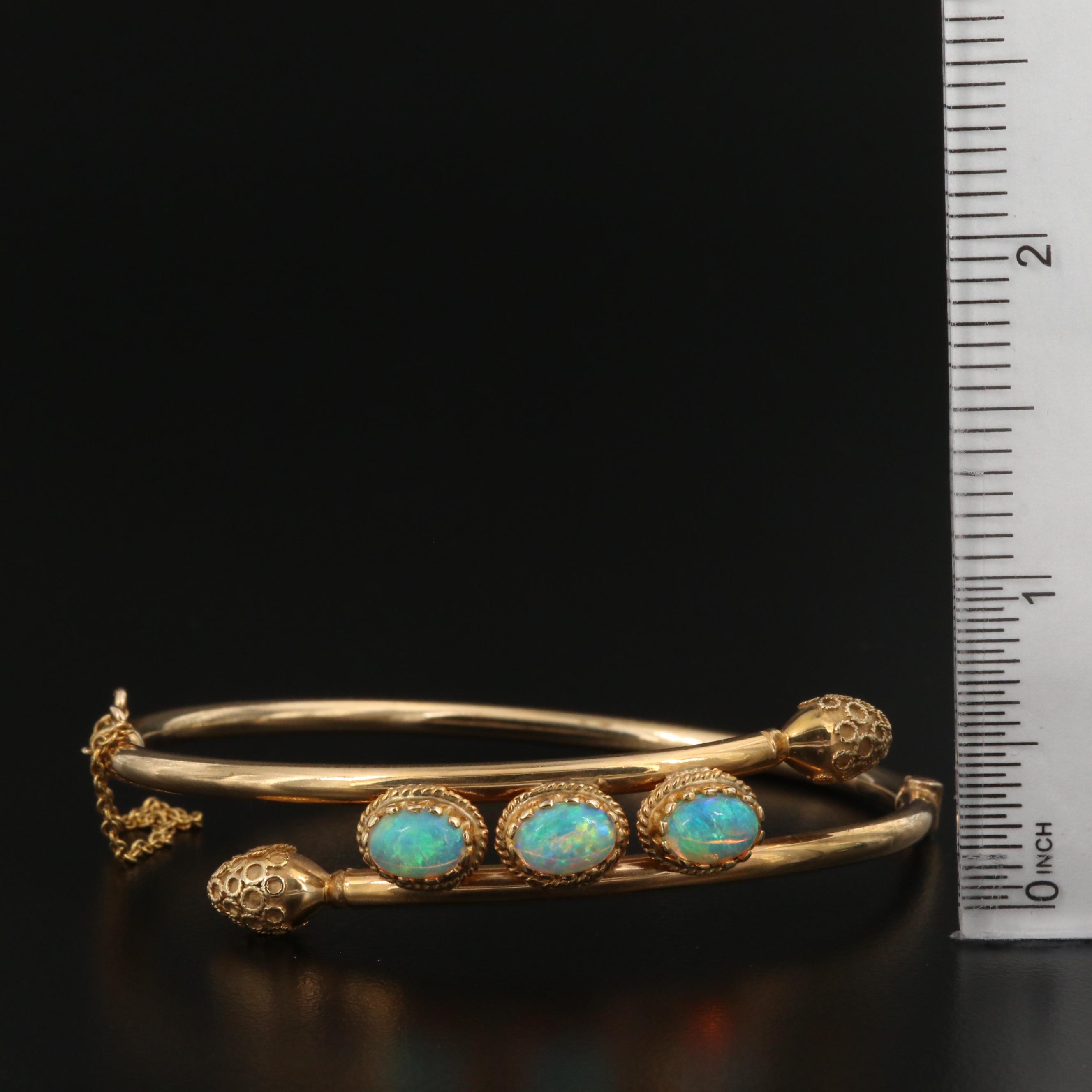 14K Opal Bypass Bracelet