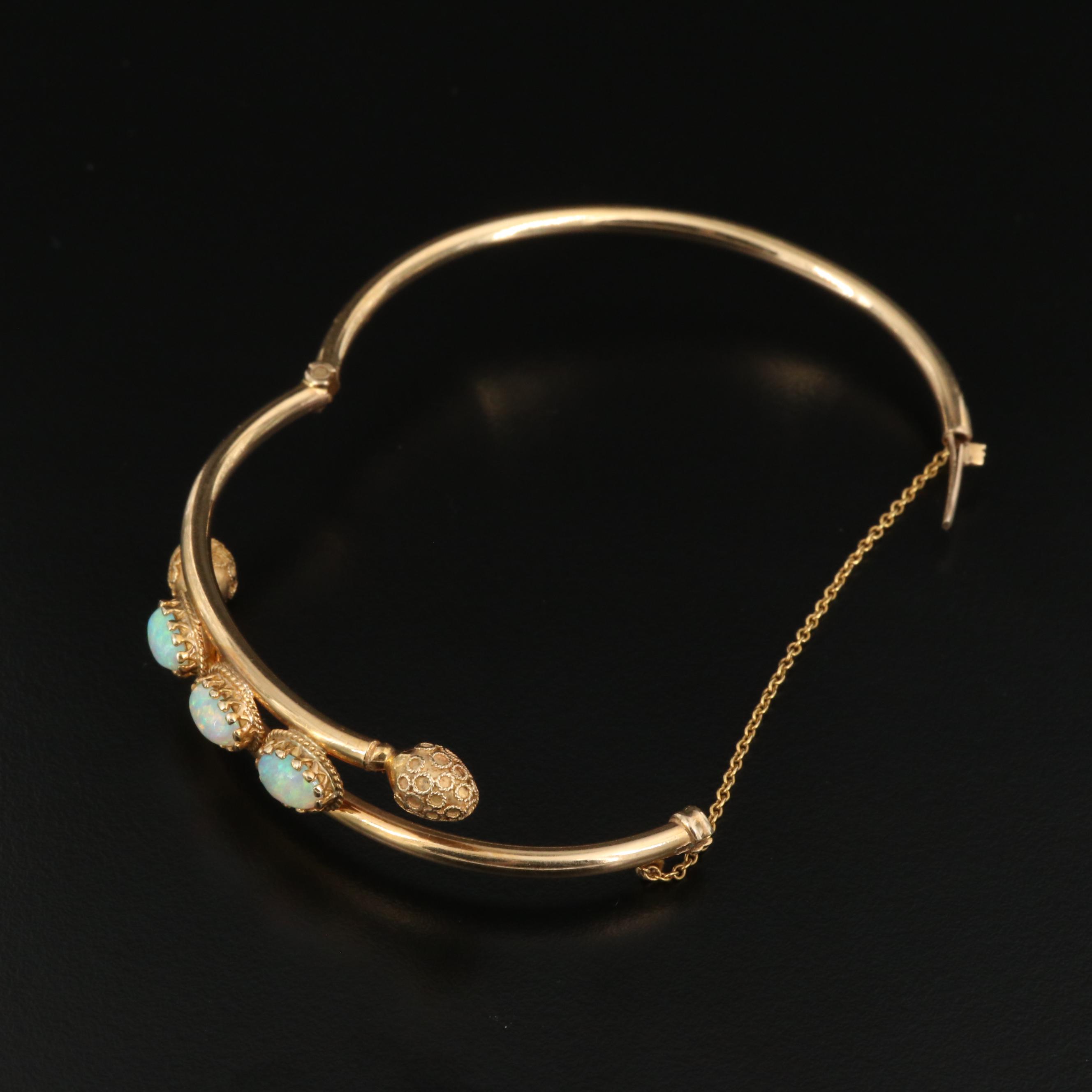 14K Opal Bypass Bracelet
