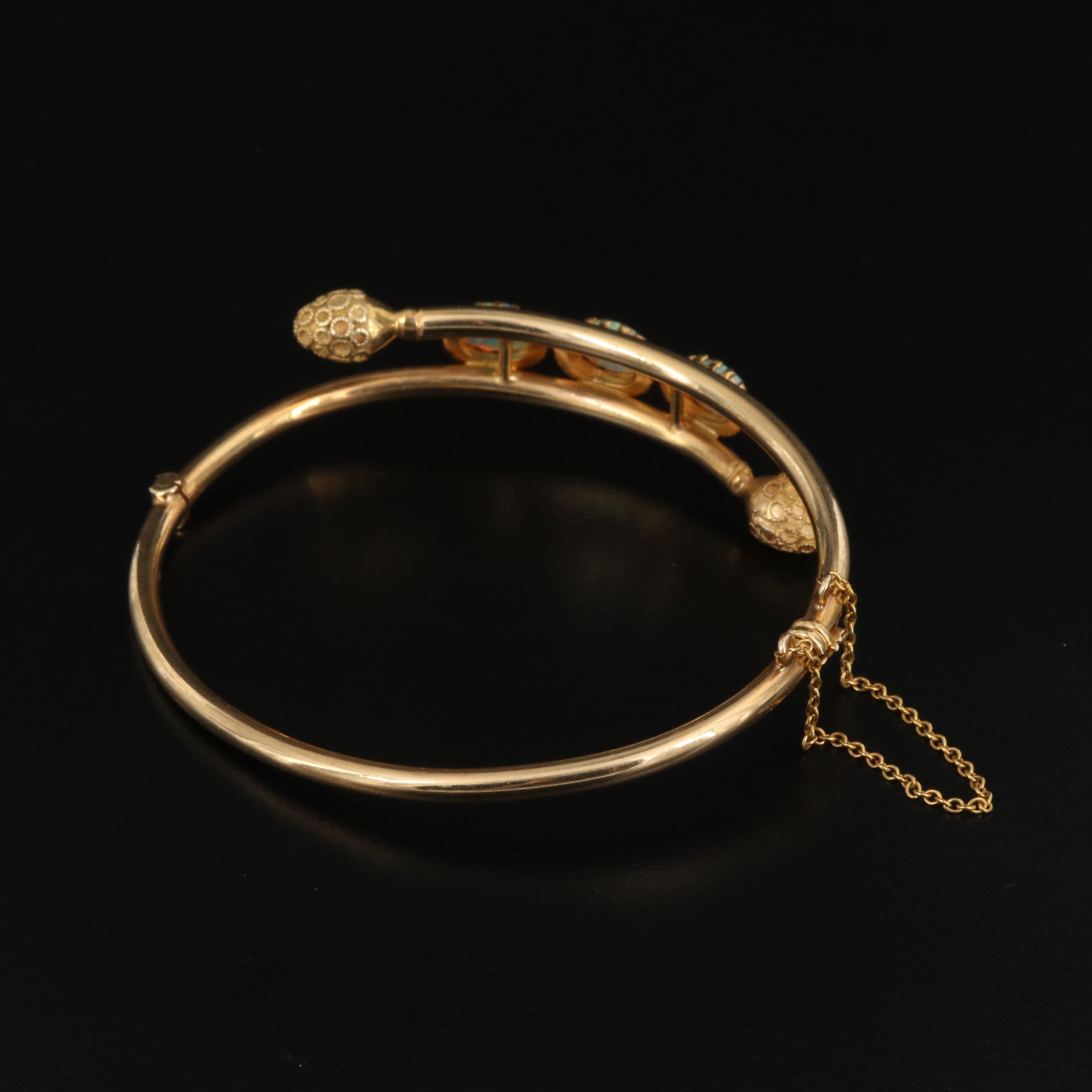 14K Opal Bypass Bracelet