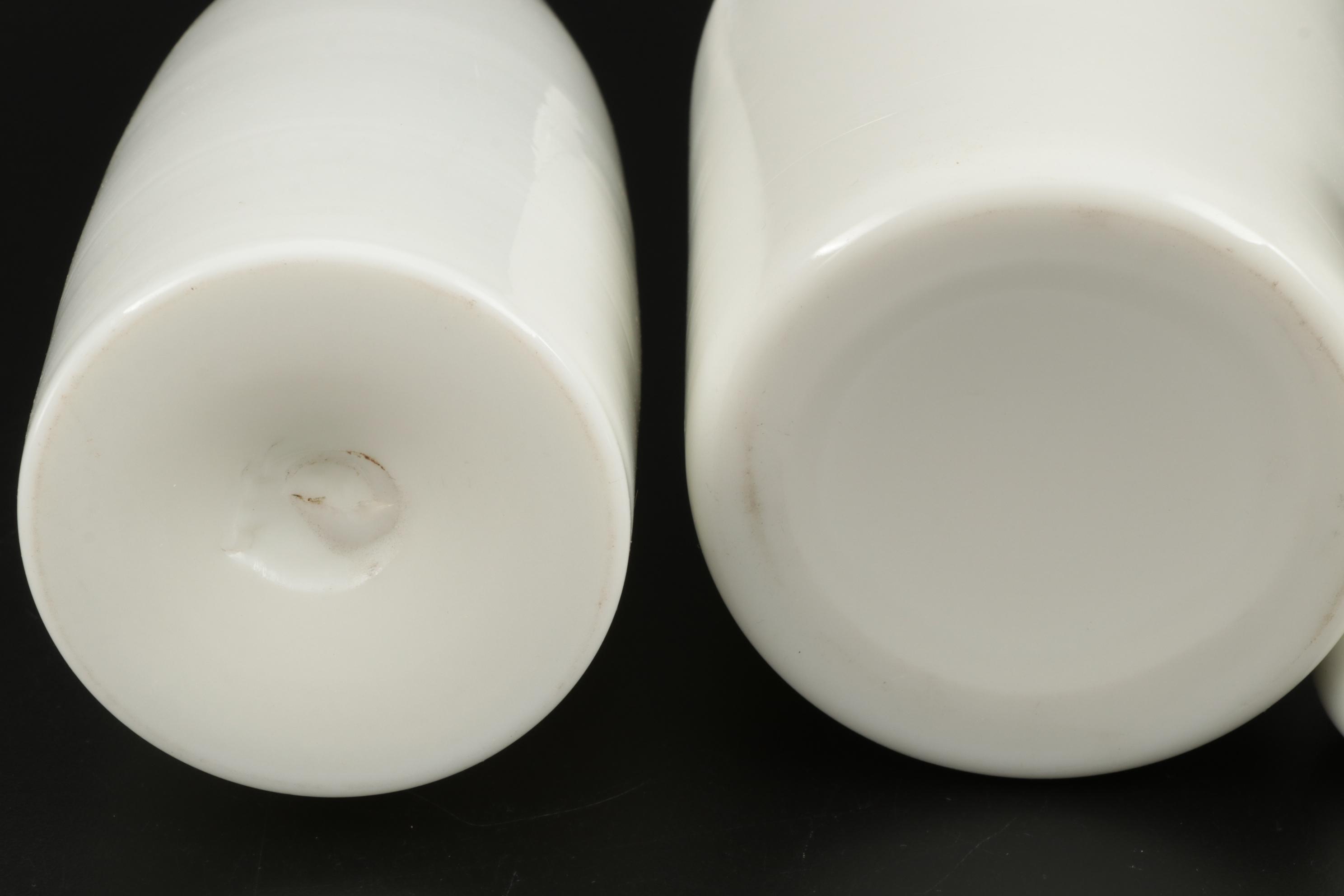 Hobnail Candy Bowl with Milk Glass Decanter and Bottle, Mid-20th Century