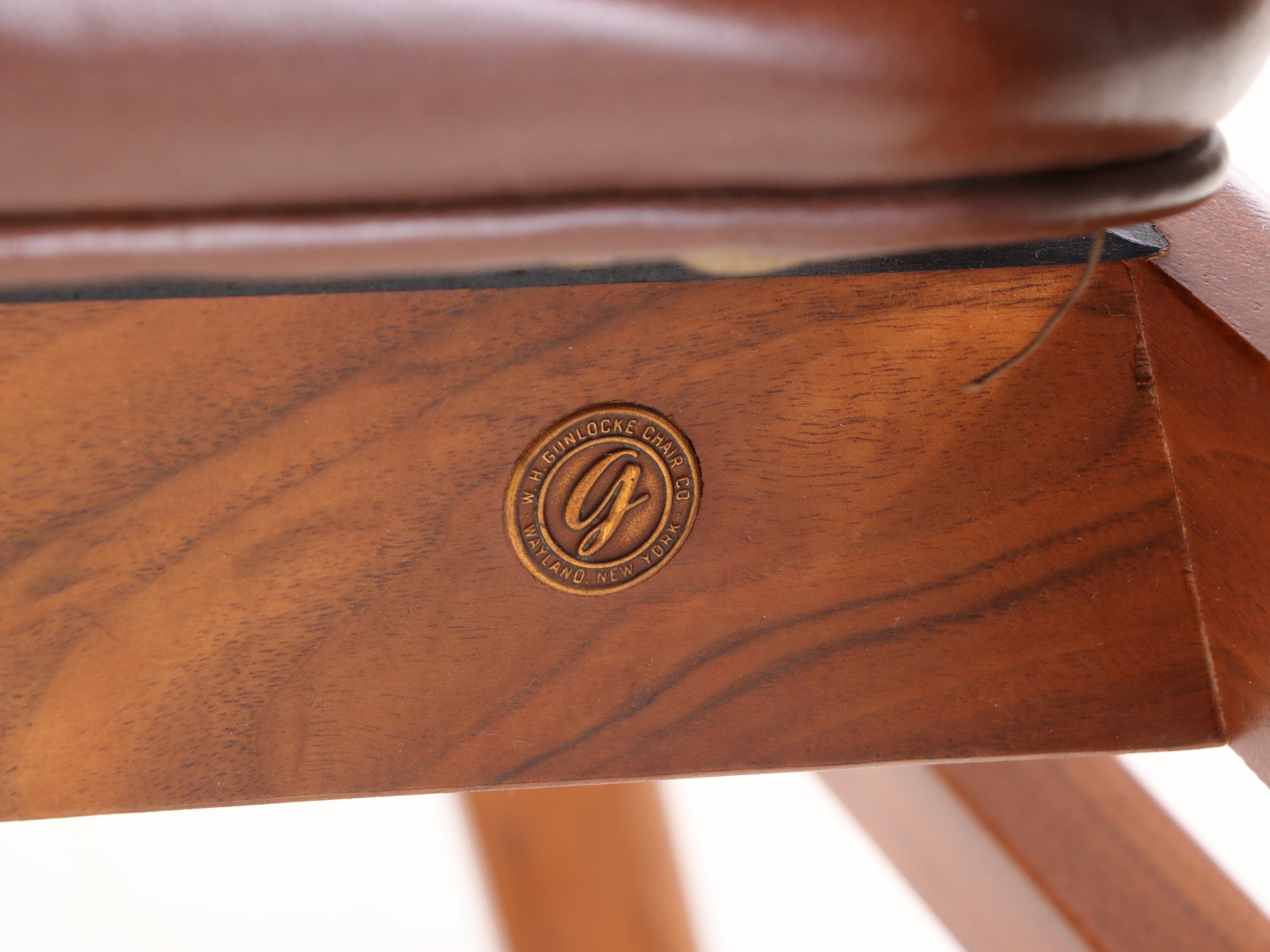 Pair of W.H. Gunlocke Chair Company Modernist Walnut Armchairs