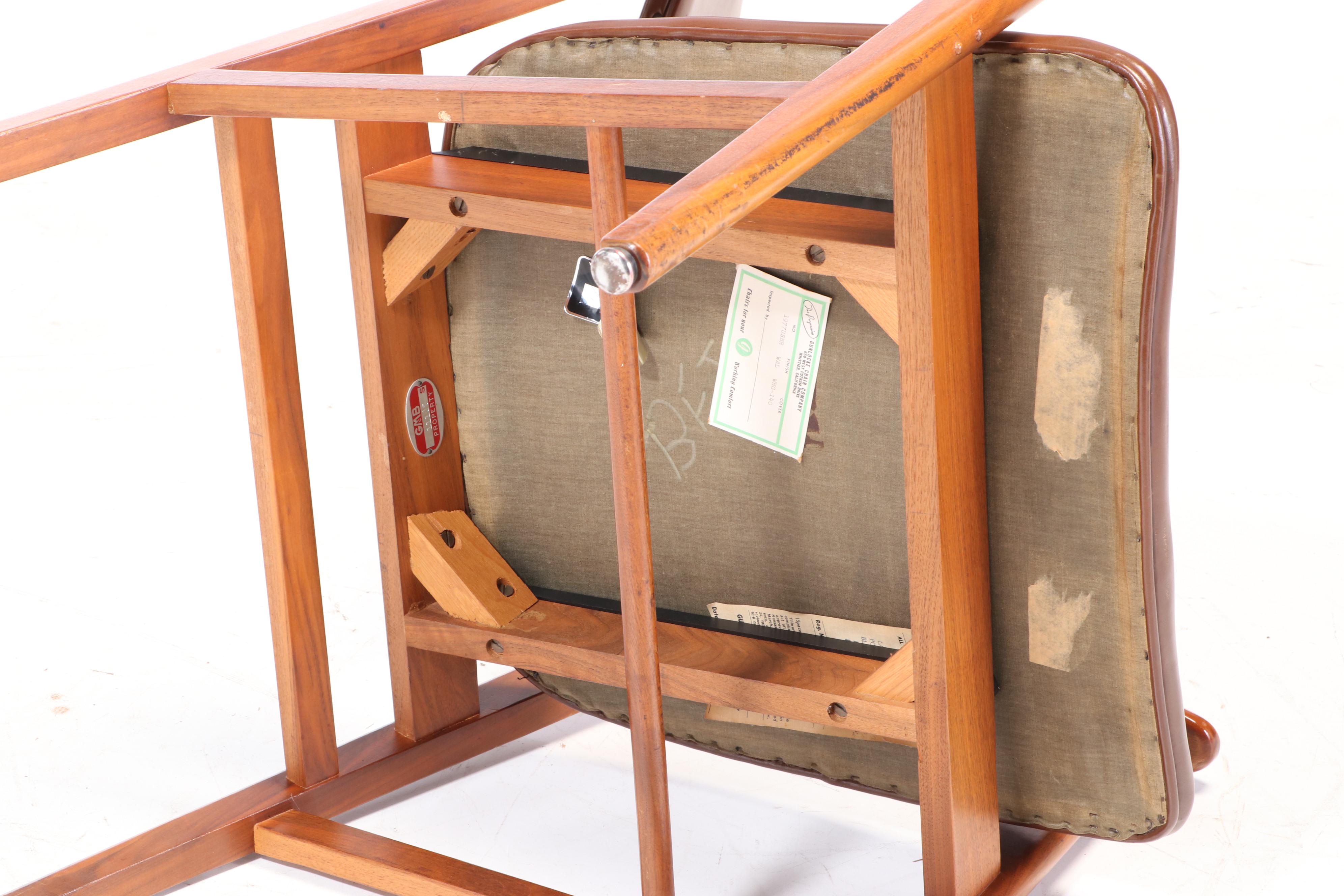 Pair of W.H. Gunlocke Chair Company Modernist Walnut Armchairs
