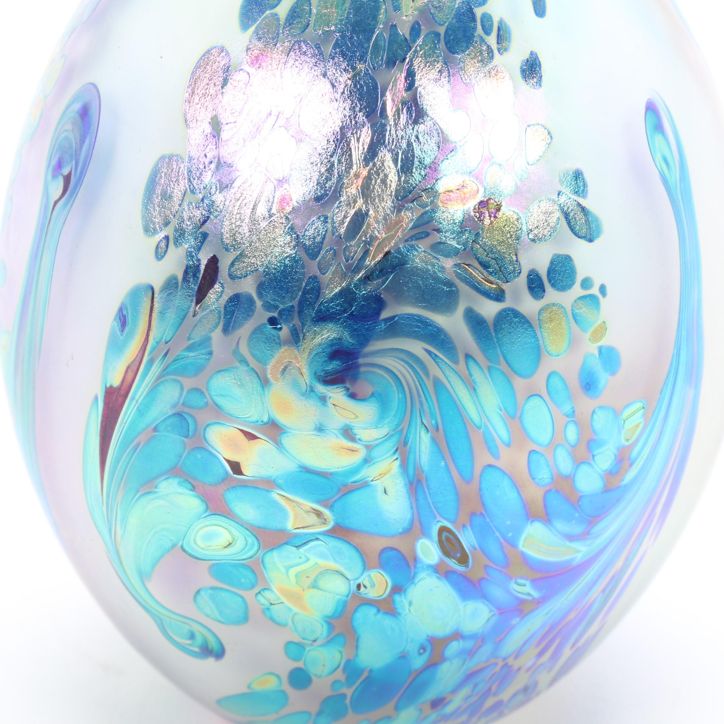 Robert Eickholt Handblown "Fireworks" Art Glass Bud Vase