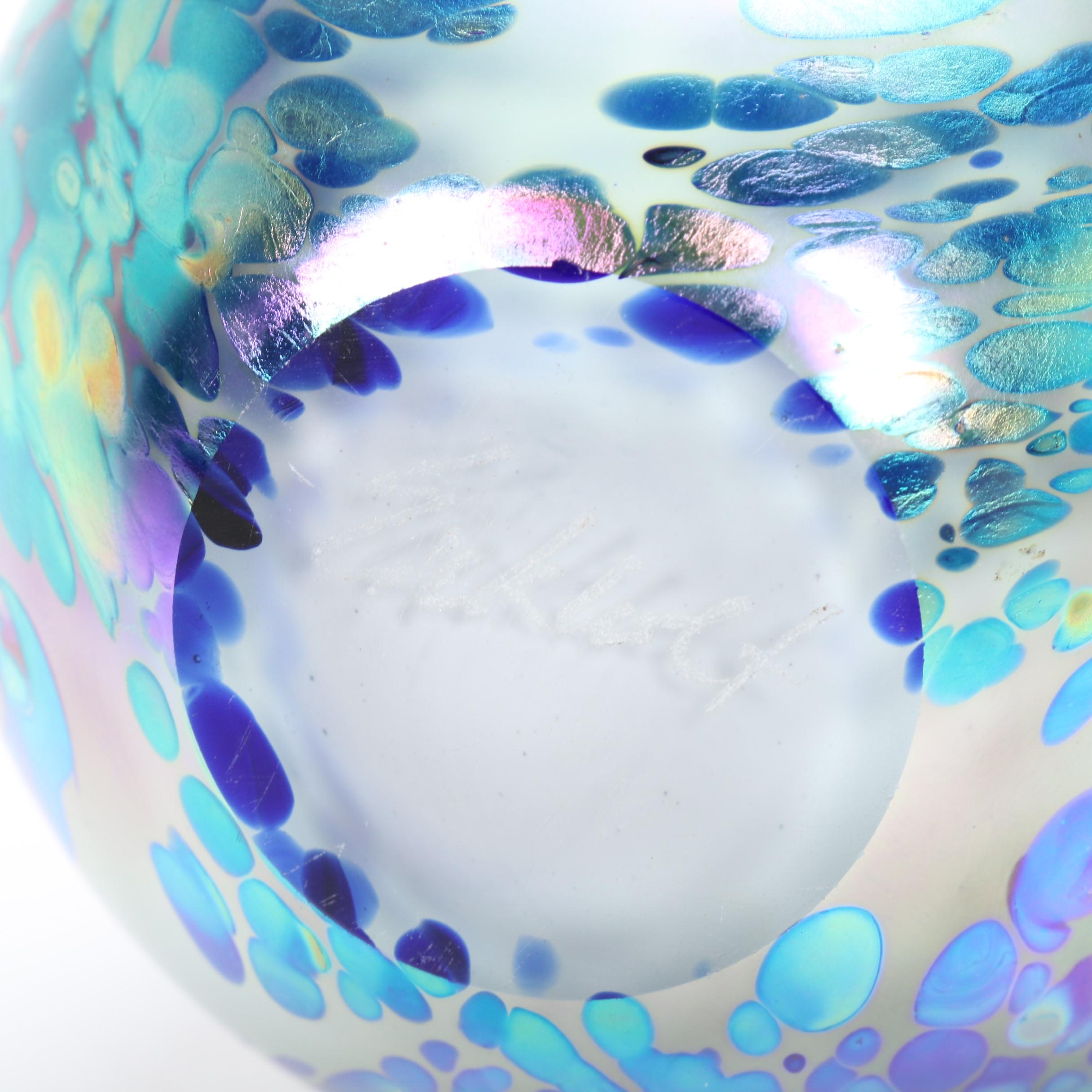 Robert Eickholt Handblown "Fireworks" Art Glass Bud Vase