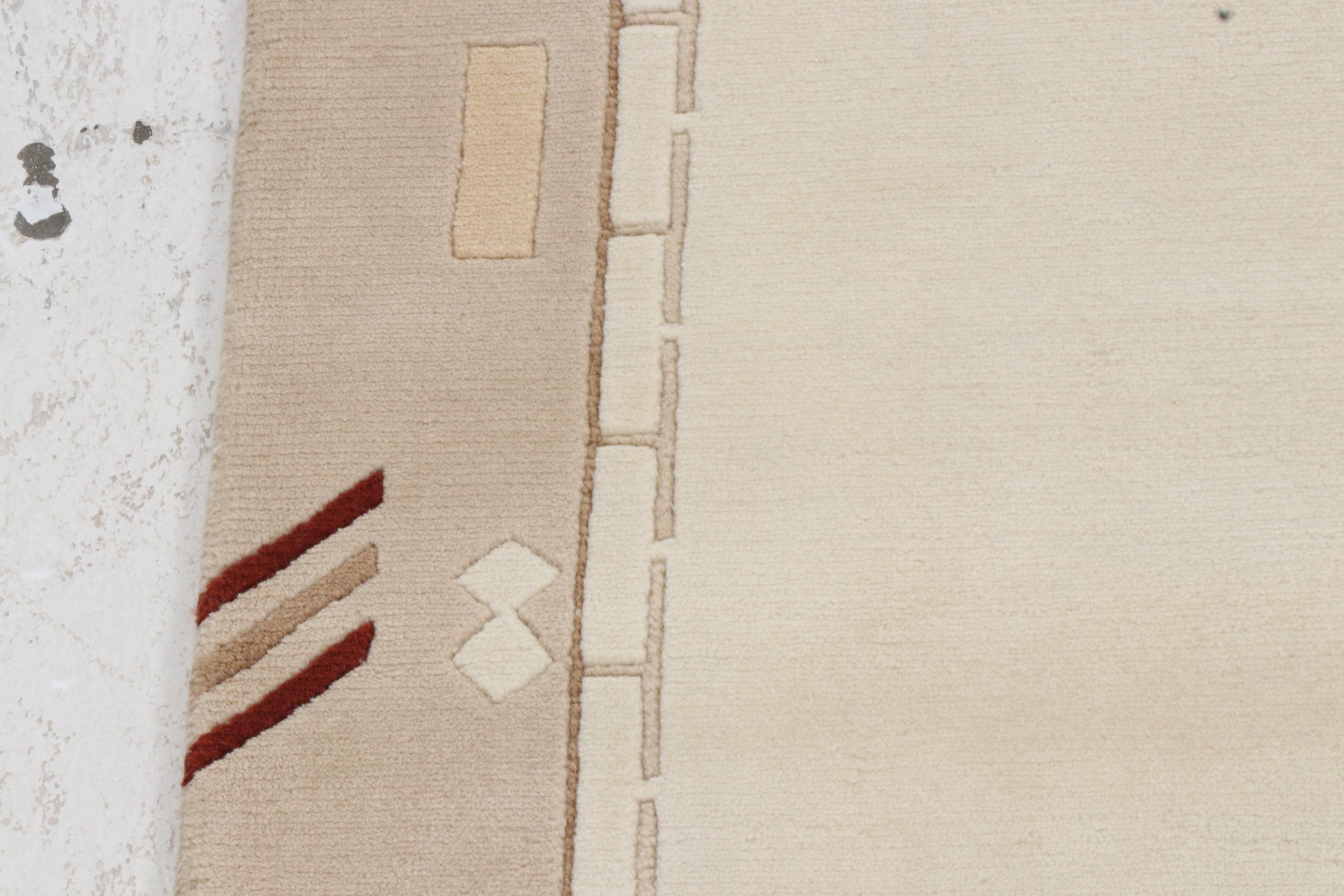 6'4 x 10' Hand-Knotted Indo-Persian Gabbeh Sculpted Rug