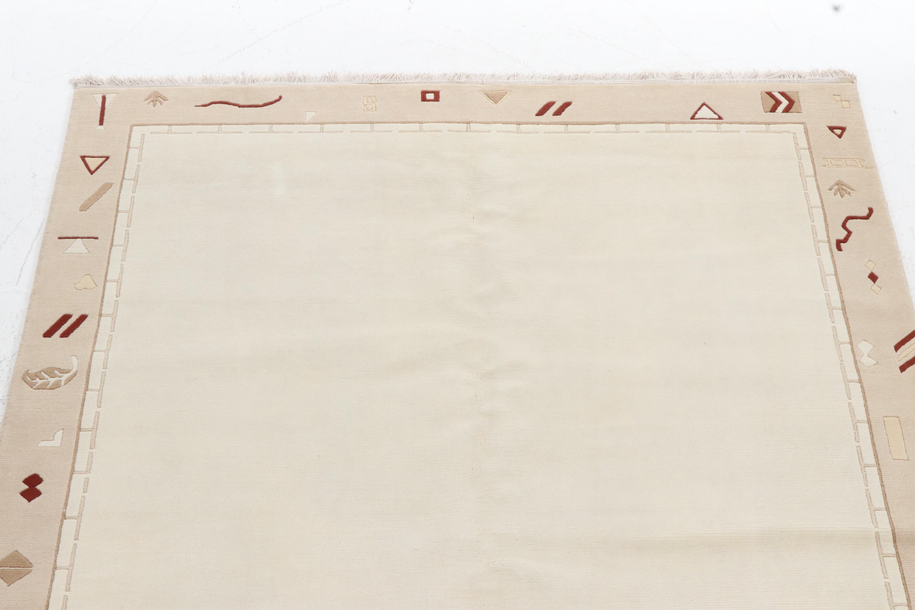 6'4 x 10' Hand-Knotted Indo-Persian Gabbeh Sculpted Rug