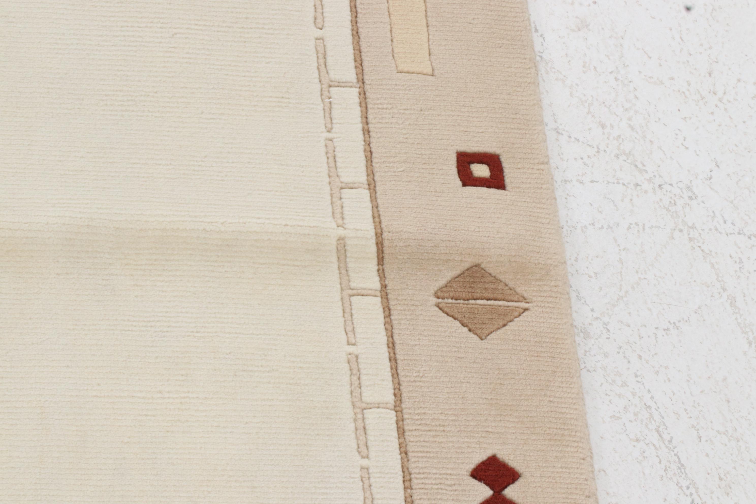 6'4 x 10' Hand-Knotted Indo-Persian Gabbeh Sculpted Rug