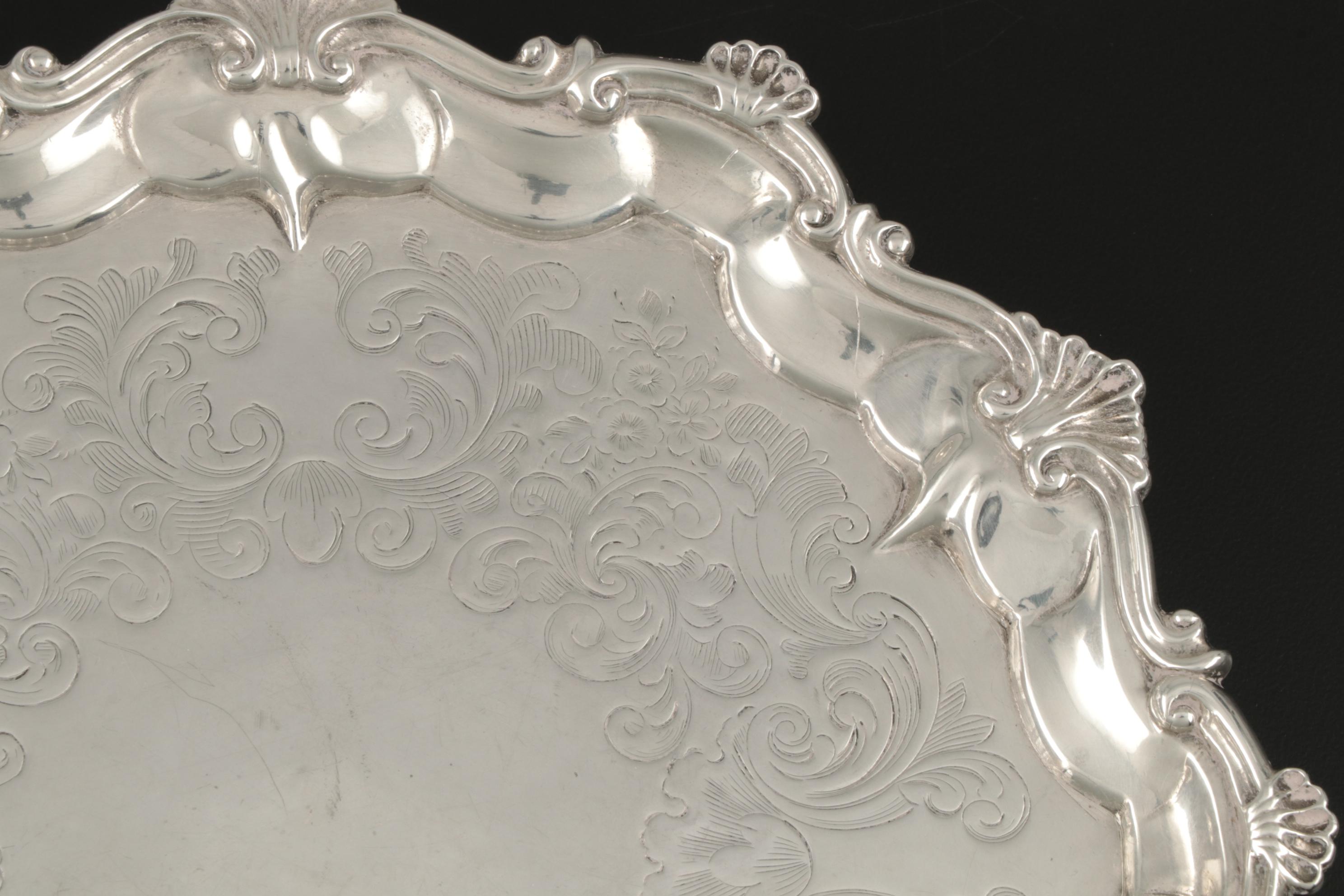 Daniel and Charles Houle Chased Sterling Silver Salver, 1851