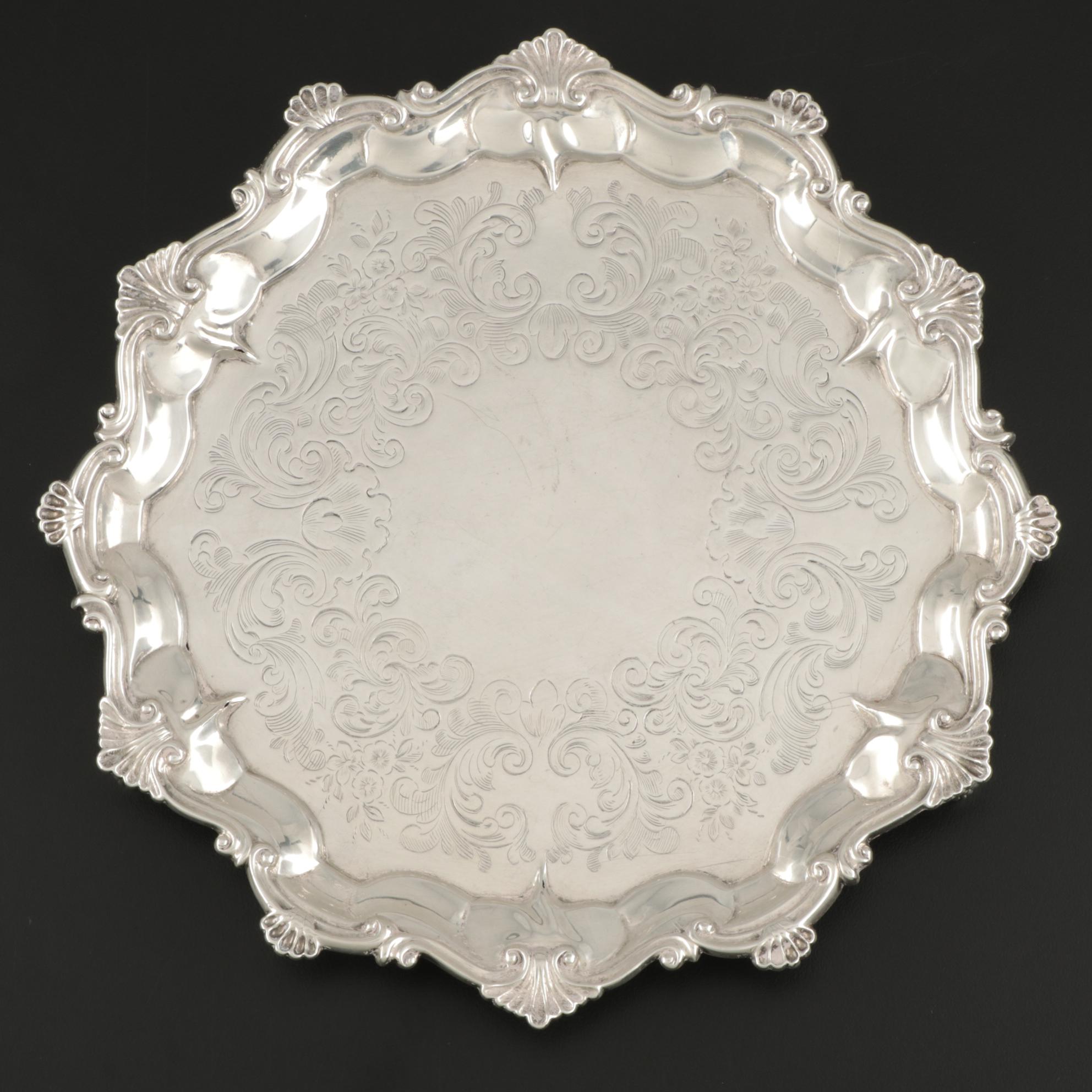 Daniel and Charles Houle Chased Sterling Silver Salver, 1851
